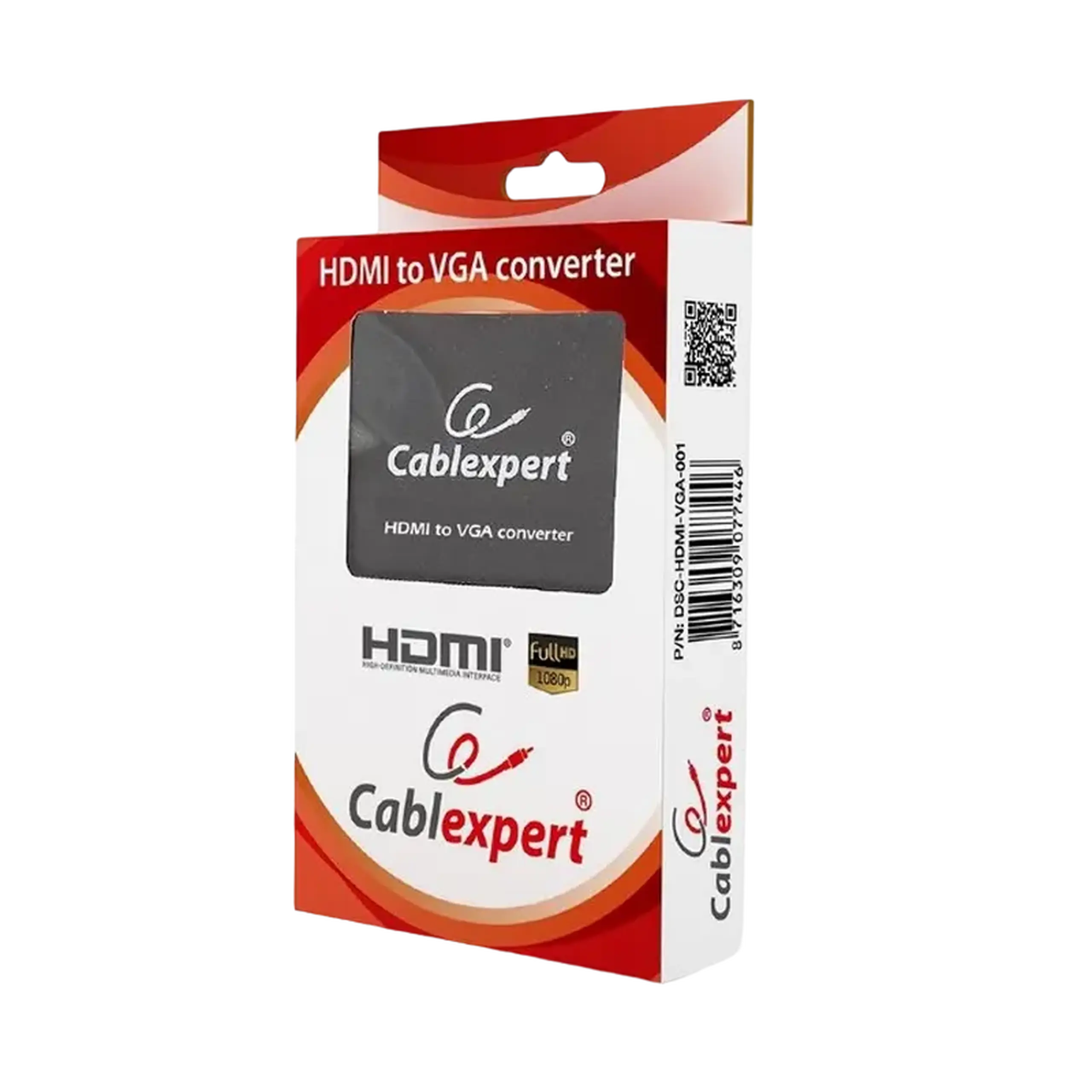 Convertor Video/Audio Cablexpert DSC-HDMI-VGA-001, - VGA D-Sub + 3.5 mm Jack, Negru