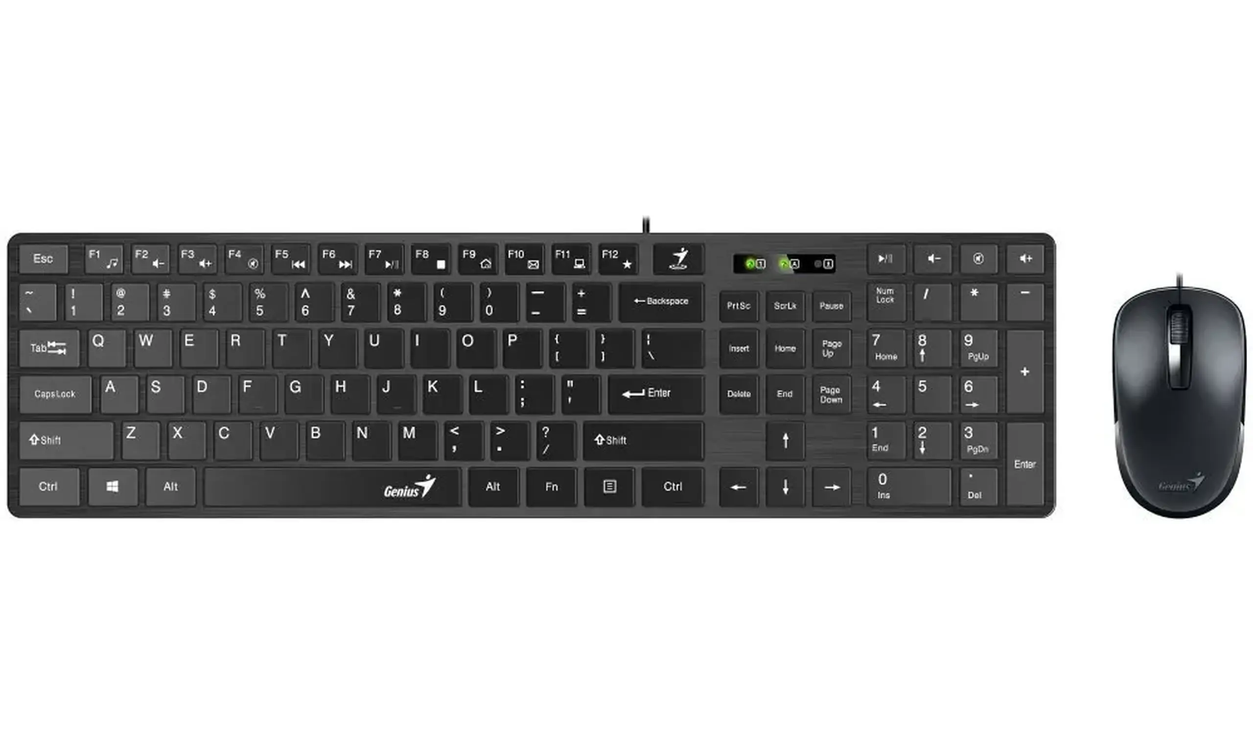Set Tastatură + Mouse Genius SlimStar C126, Cu fir, Negru