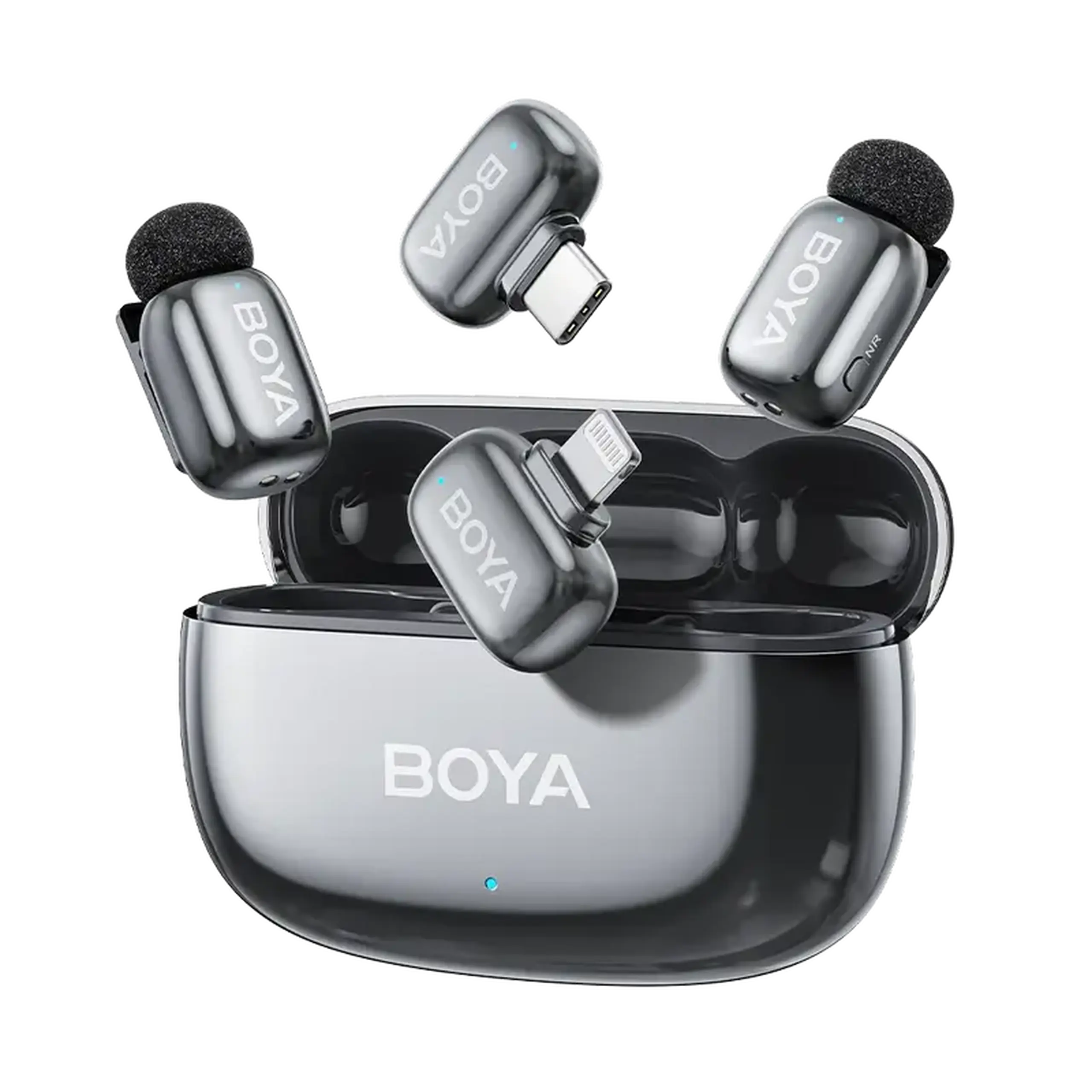 Microfon portabil pentru înregistrare vocală Boya mini 2-01, Fără fir, Gri