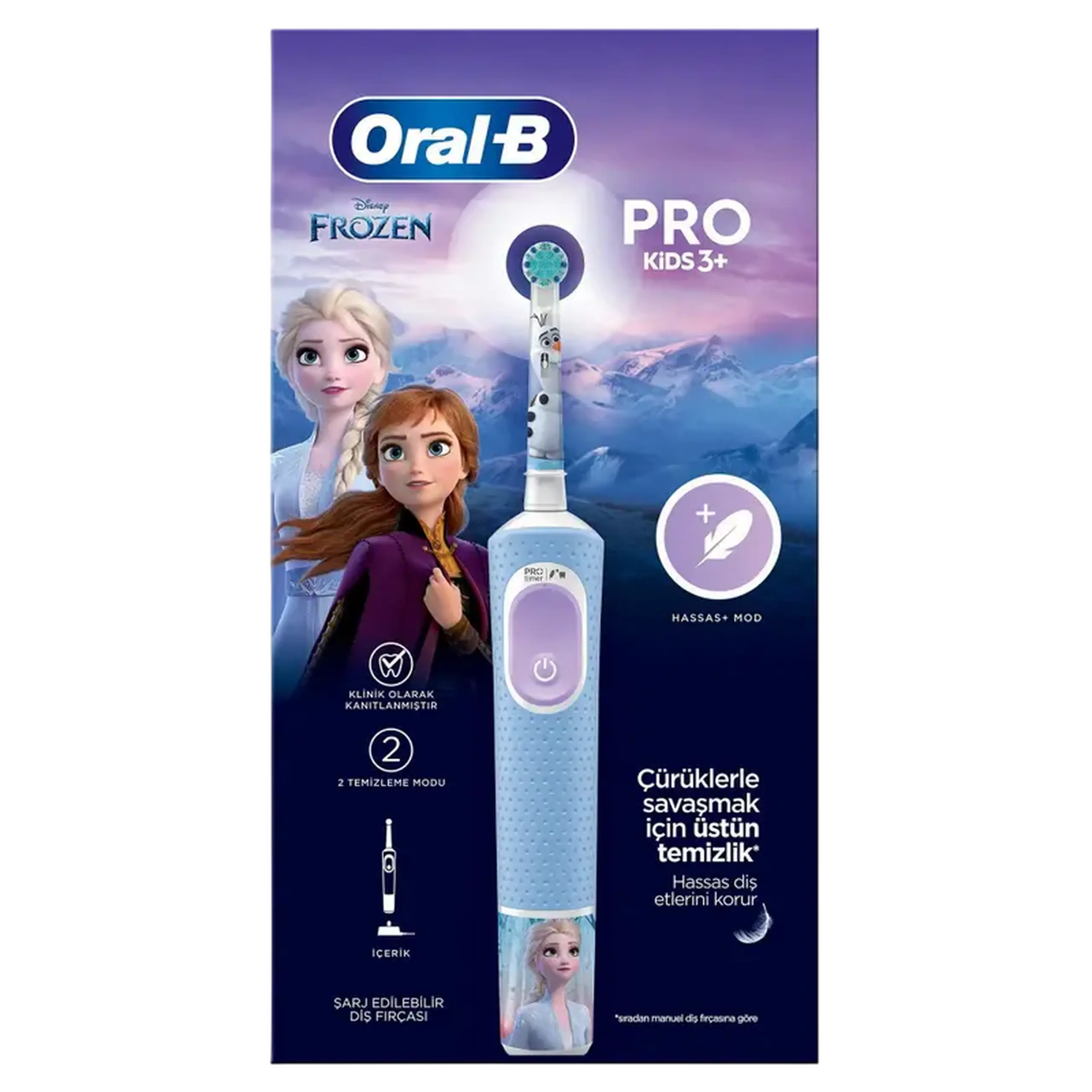 Periuță de dinți electrică Braun Oral-B Vitality PRO Kids Frozen, Albastru deschis
