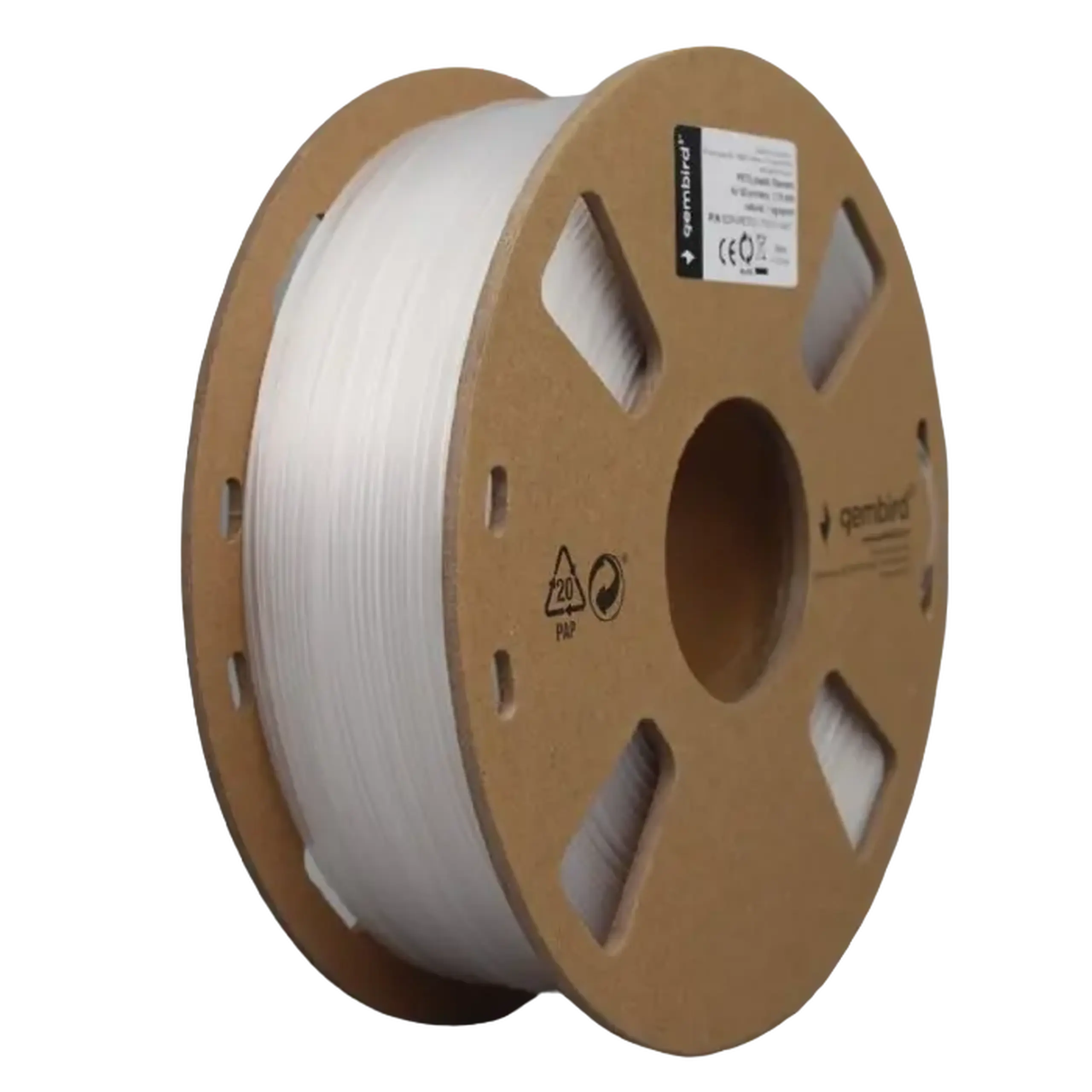 Filament pentru imprimantă 3D Gembird 3DP-PETG1.75-01-NAT, PETG, Transparent, 1.75 mm, 1 kg