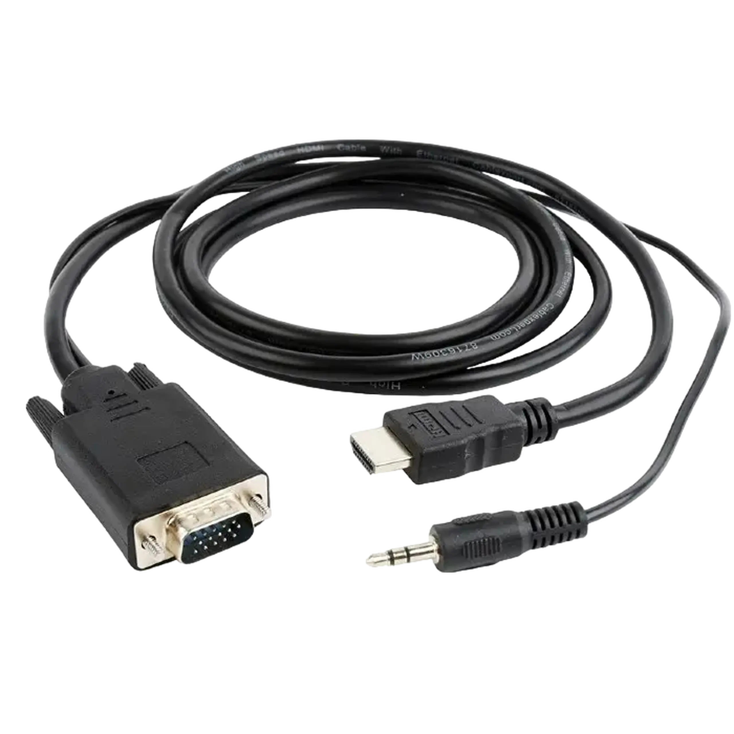 Cablu Video Cablexpert A-HDMI-VGA-03-10, HDMI (M) - VGA D-Sub + 3.5 mm Jack, 3m, Negru