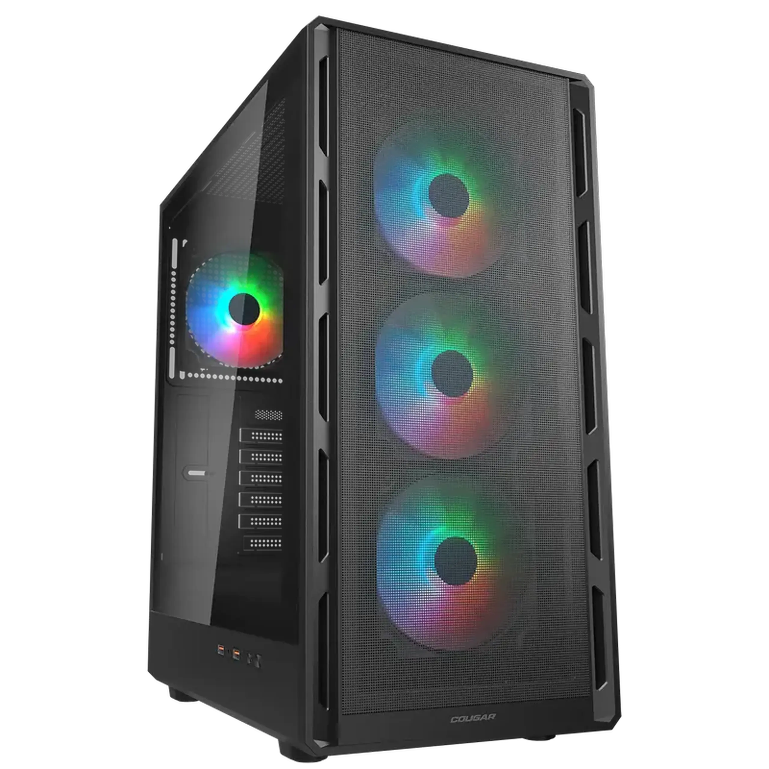 Carcasă PC Cougar Airface Pure RGB, Midi-Tower, Fără PSU, Negru