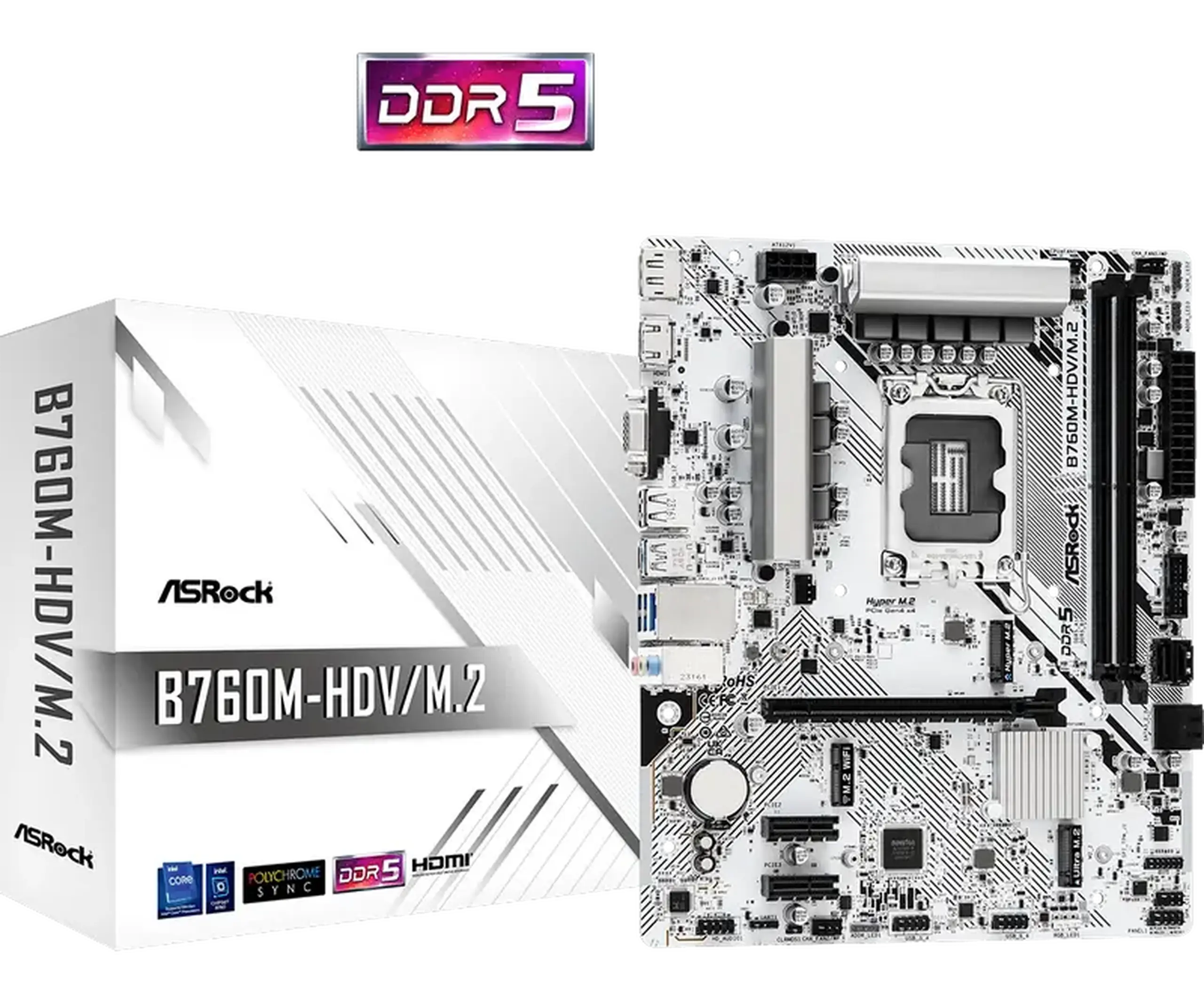 Placă de bază ASRock B760M-HDV/M.2, LGA1700, Intel B760, Micro-ATX