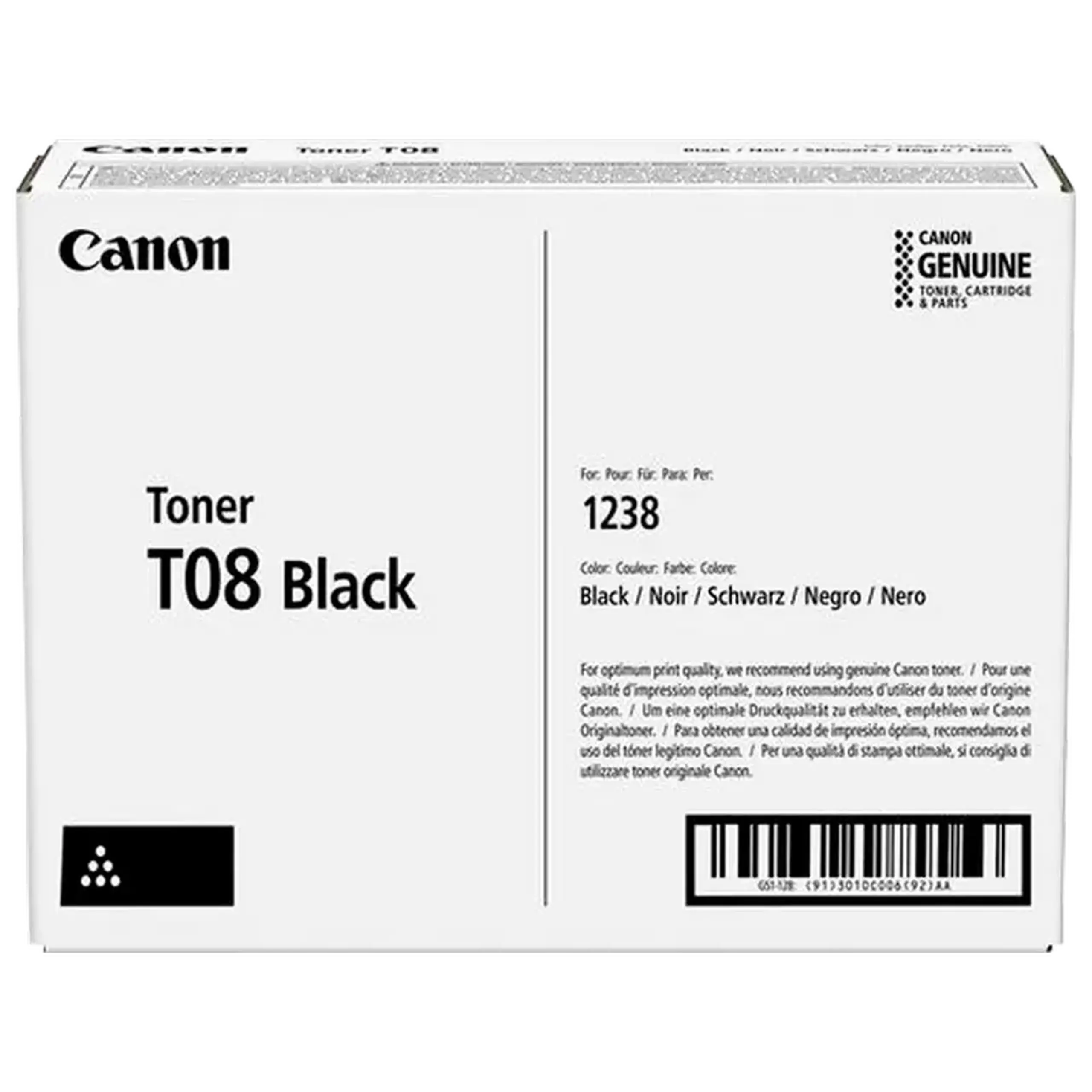 Cartuș pentru imprimantă Canon T08 Black, pentru i-Sensys X 1238i