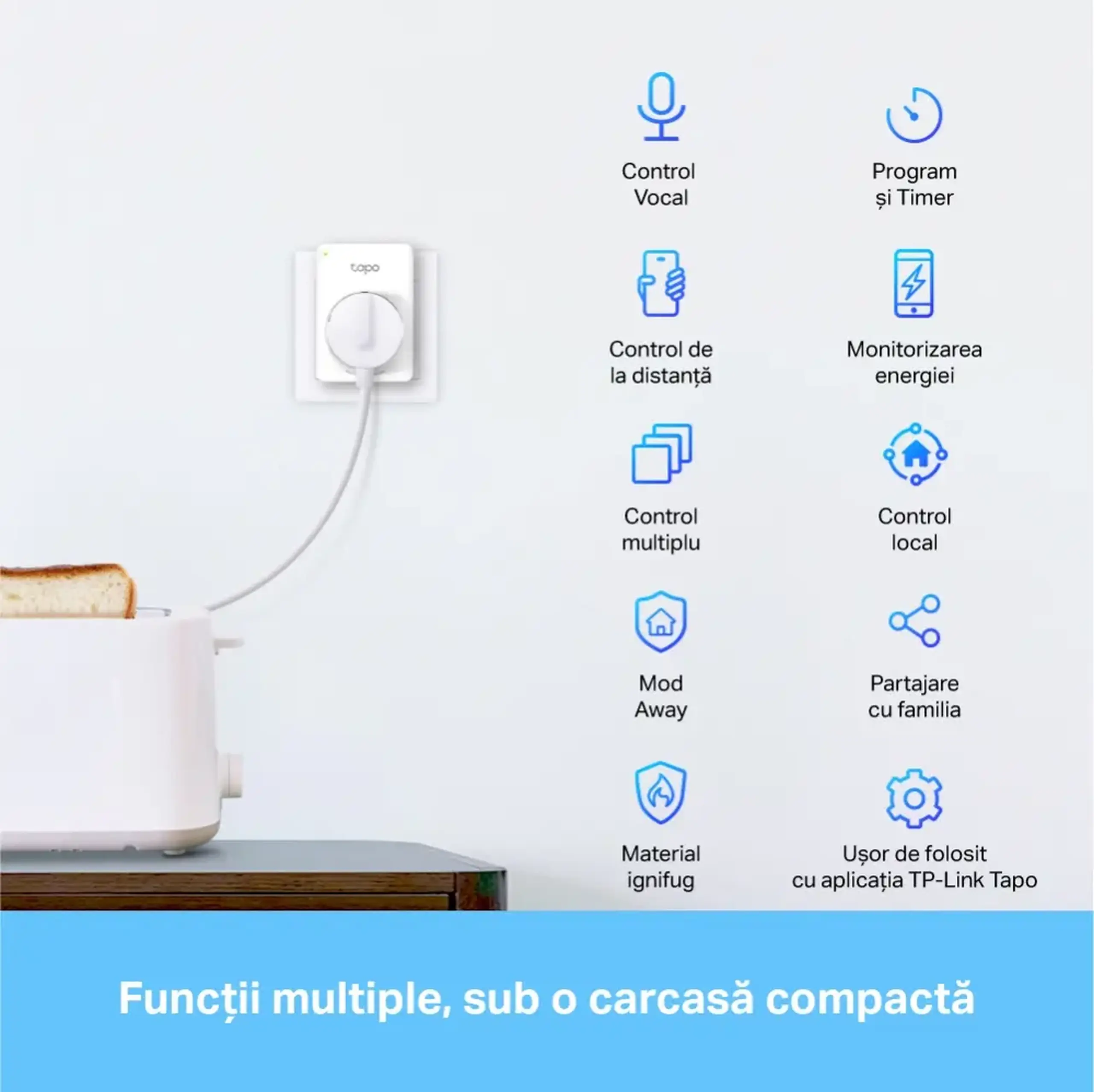Priză inteligentă TP-LINK Tapo P110, Alb