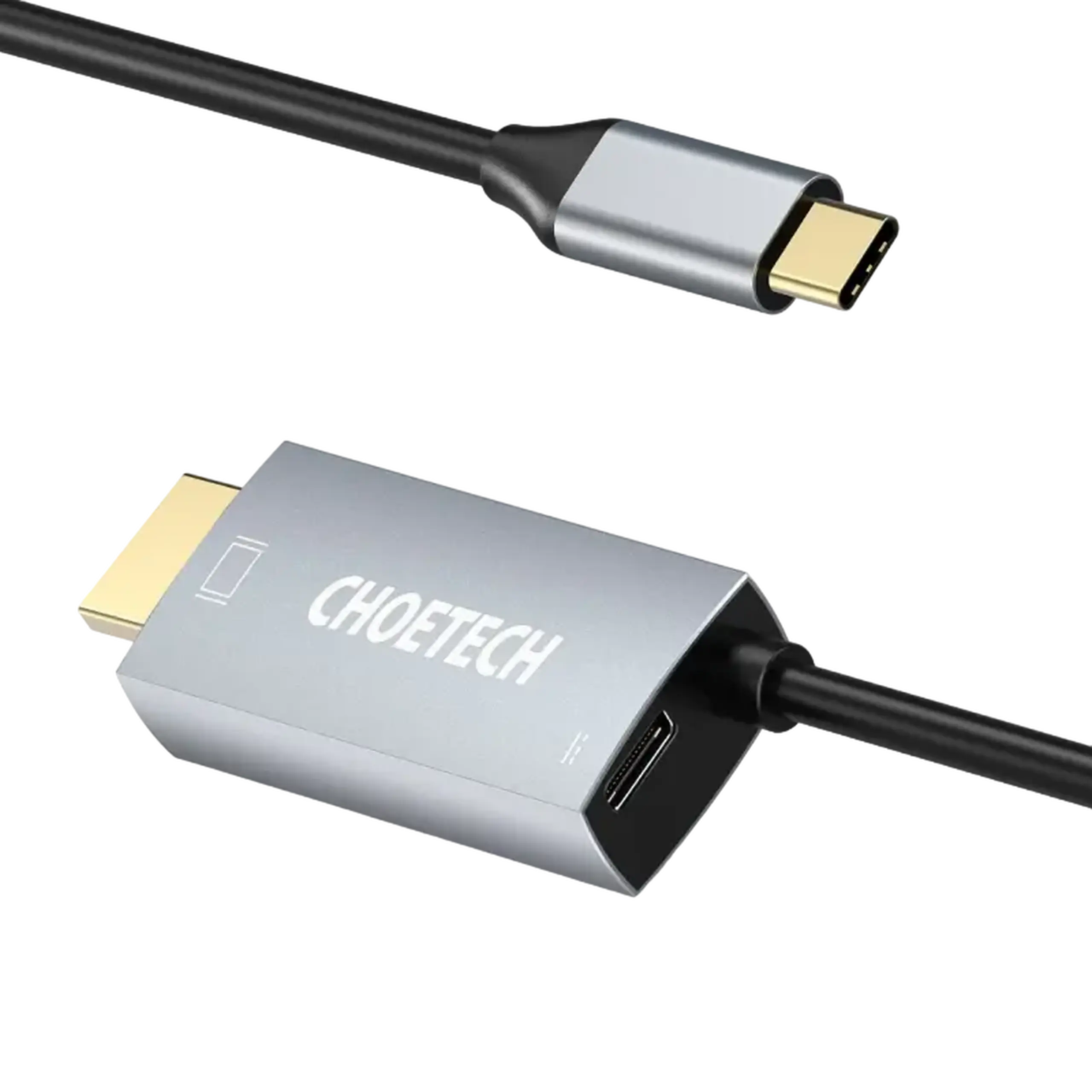 Adaptor USB Choetech XCH-M180, USB Type-C (F) - HDMI (F), 1,8m, Argintiu