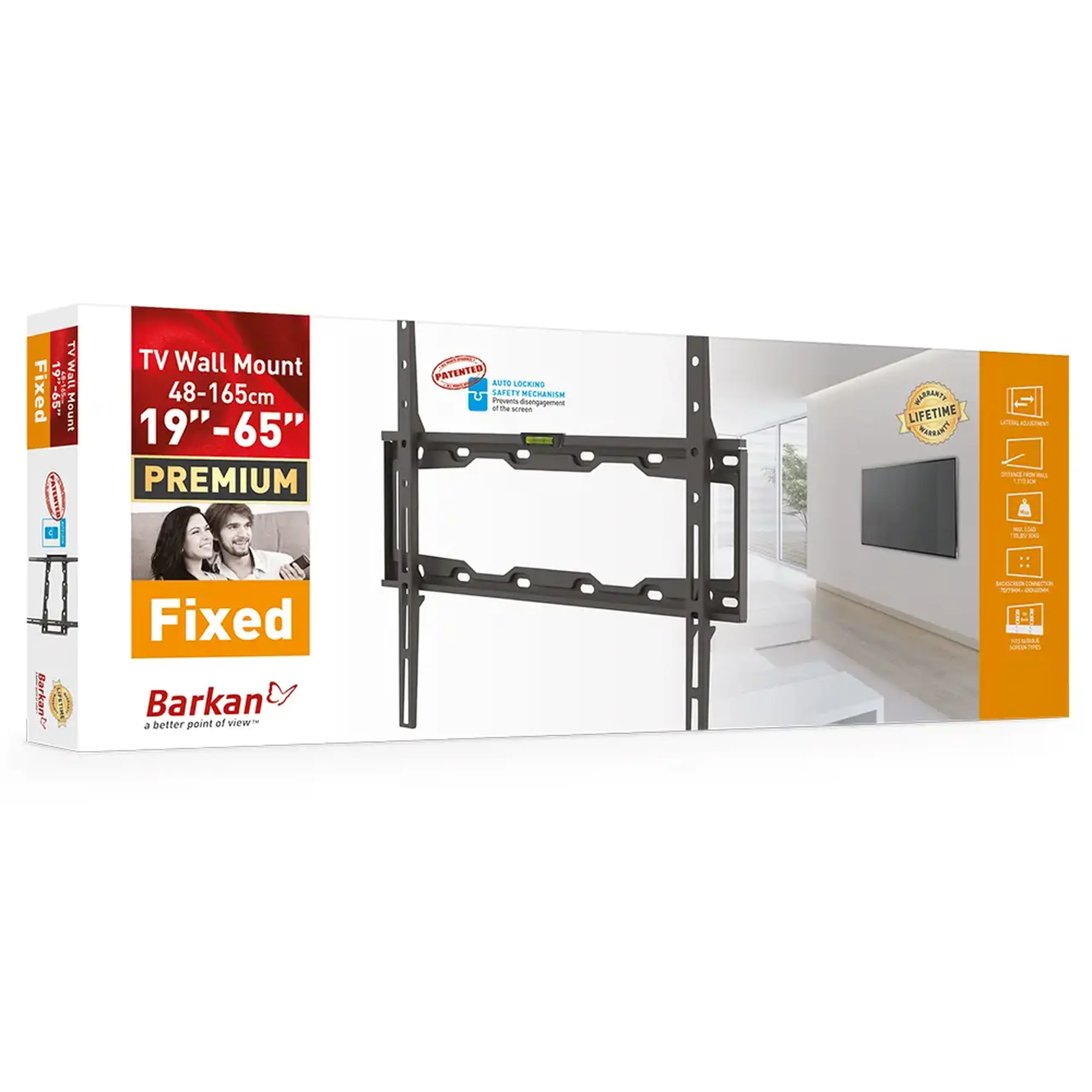 Suport fixat pe perete BARKAN E302+, Negru