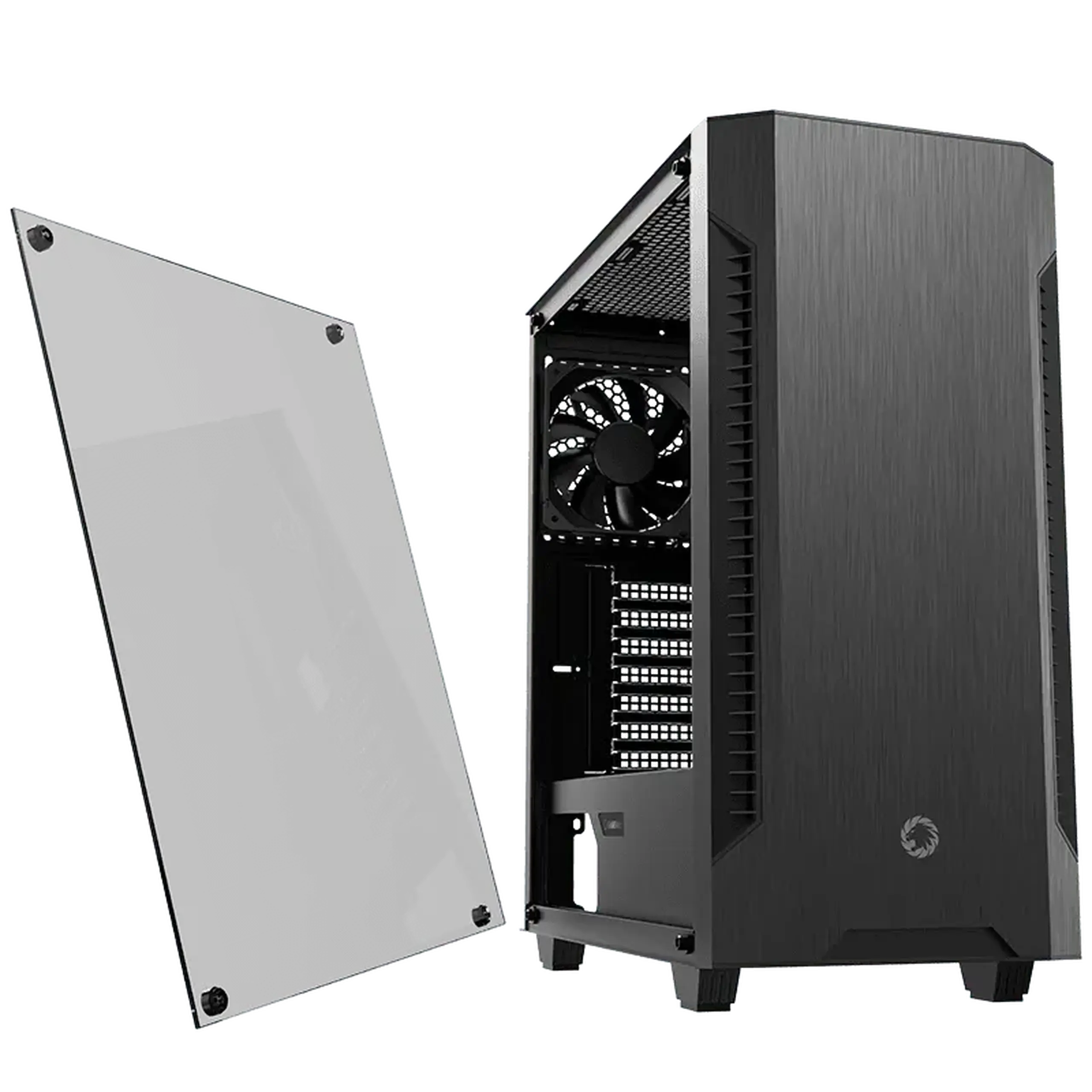Carcasă PC Gamemax Fortress TG, Midi-Tower, Fără PSU, Negru