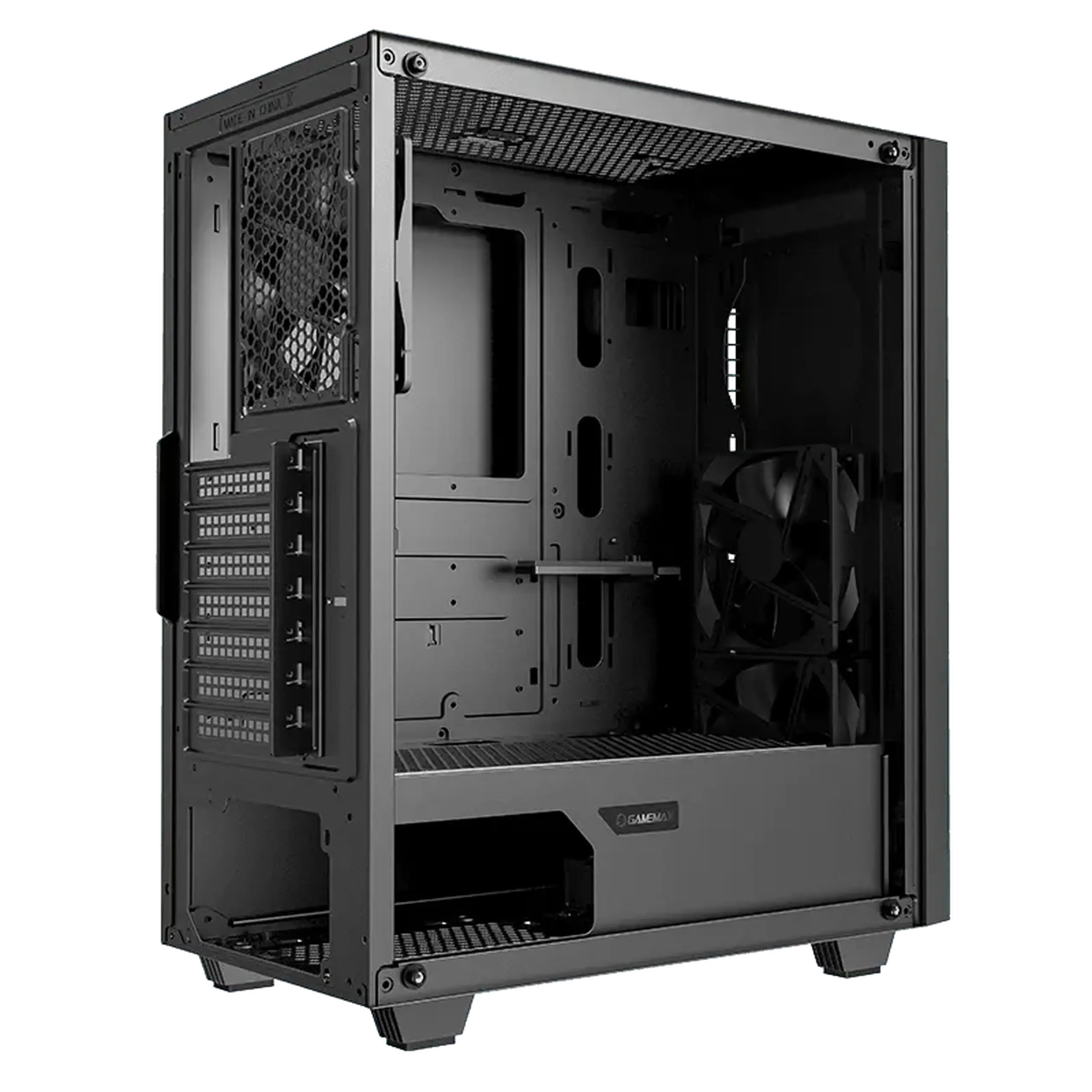 Carcasă PC Gamemax Fortress TG, Midi-Tower, Fără PSU, Negru