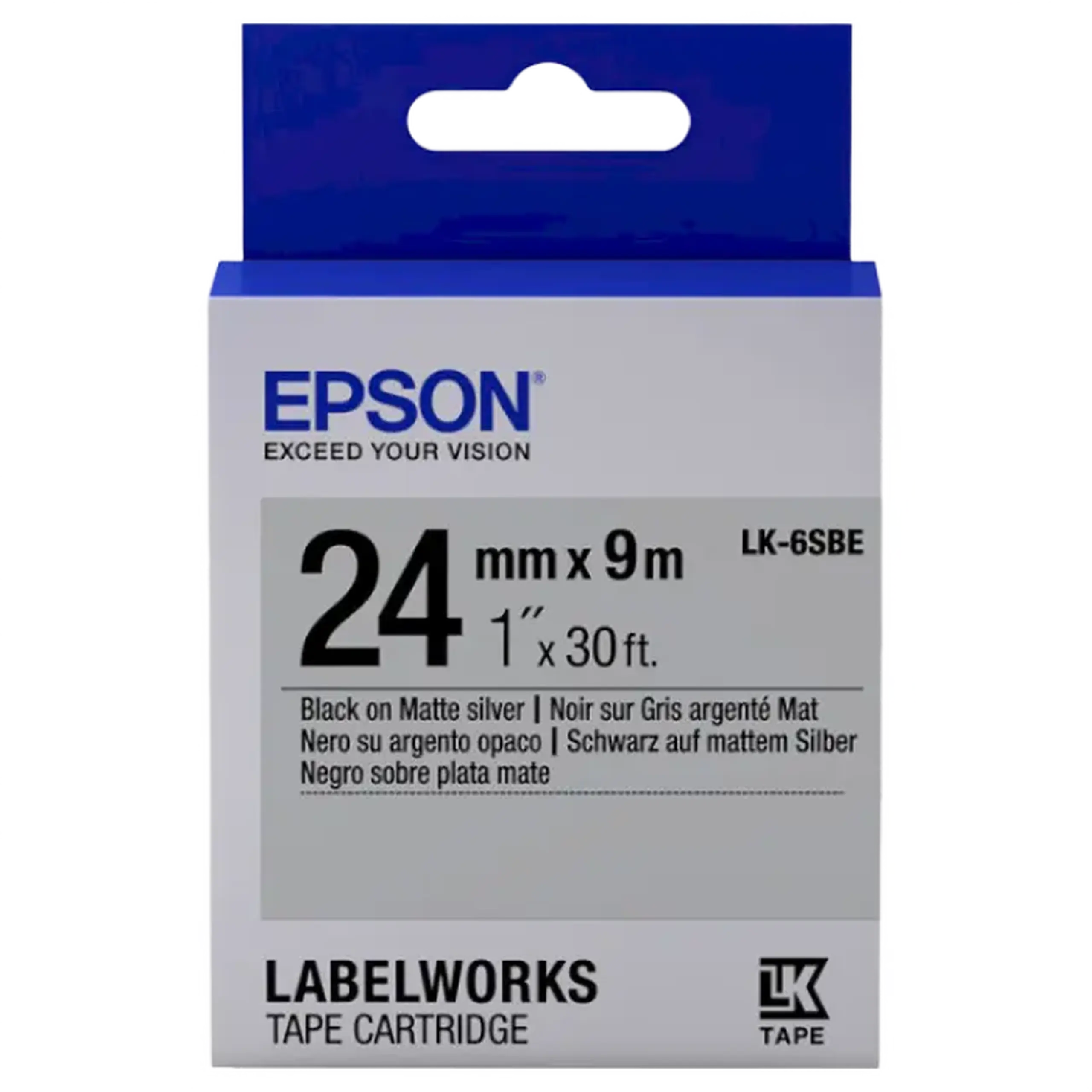 Cartuş de bandă Epson LK-6SBE, 24 mm x 9 m