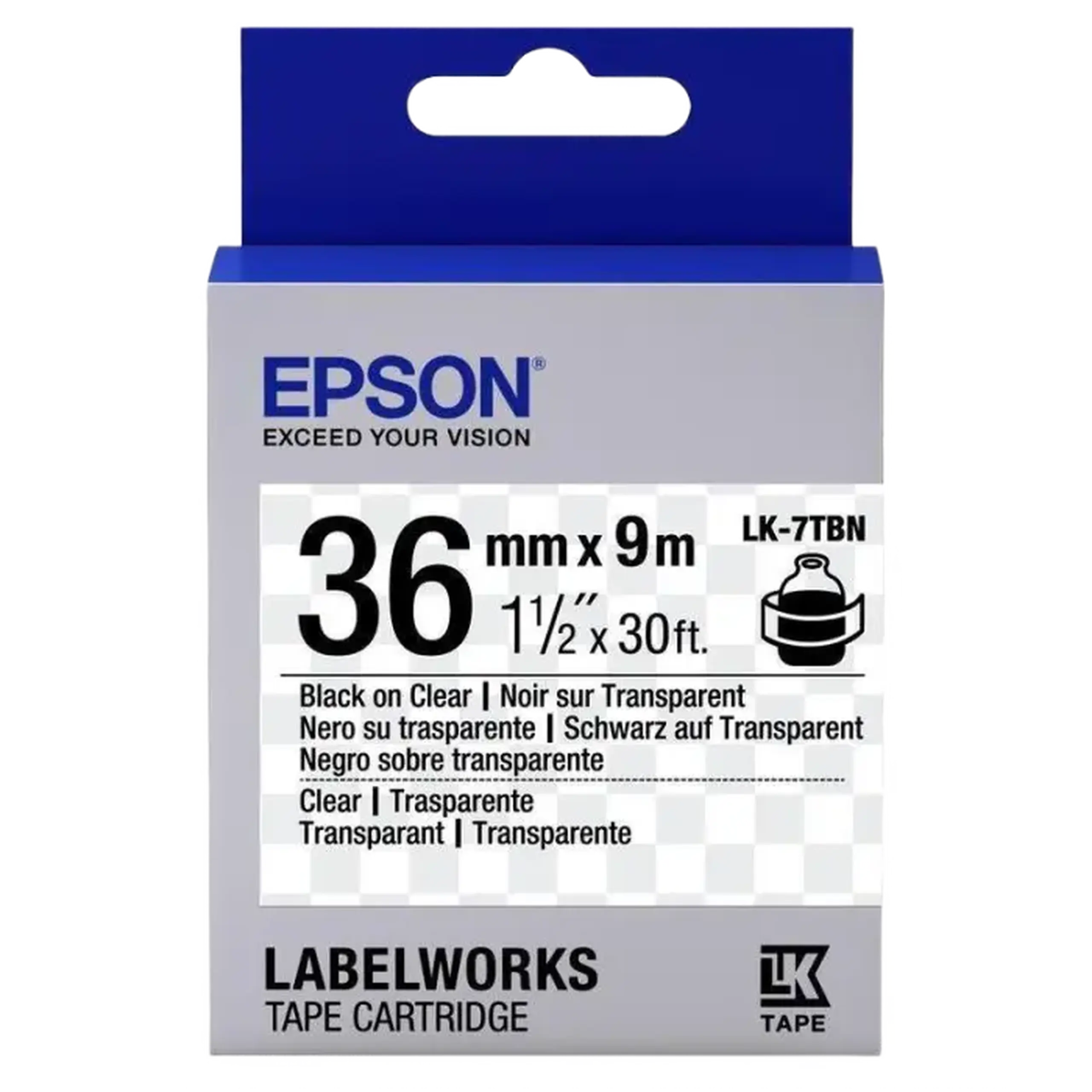 Cartuş de bandă Epson LC7TBN9, 36 mm x 9 m