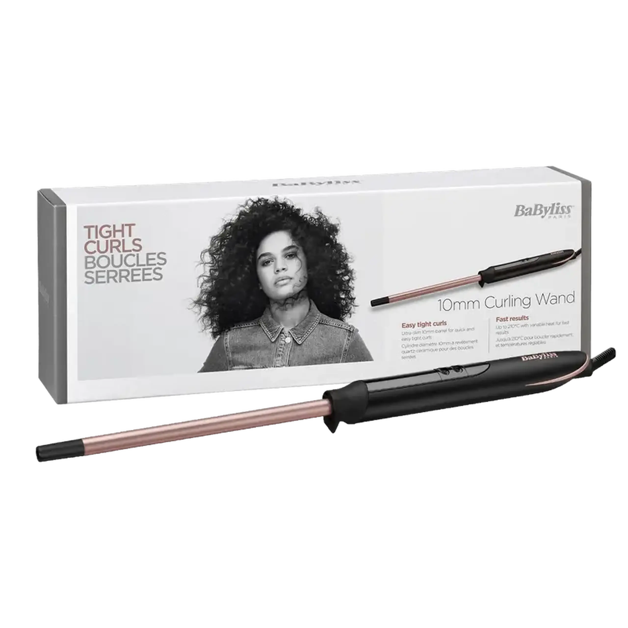 Ondulator de păr BaByliss Tight Curls Wand C449E, Negru