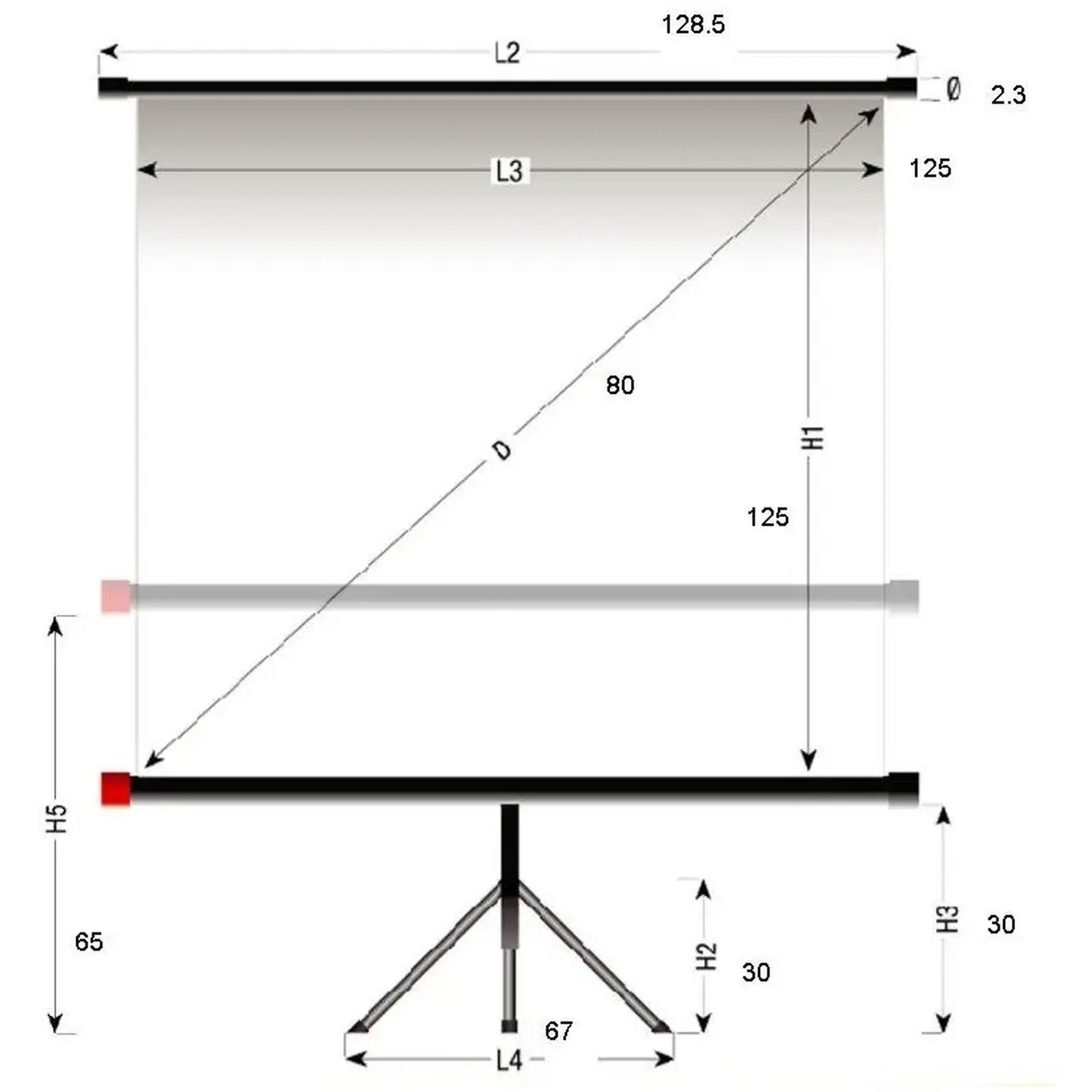 Ecran cu stativ Reflecta Crystal-Line, 1:1