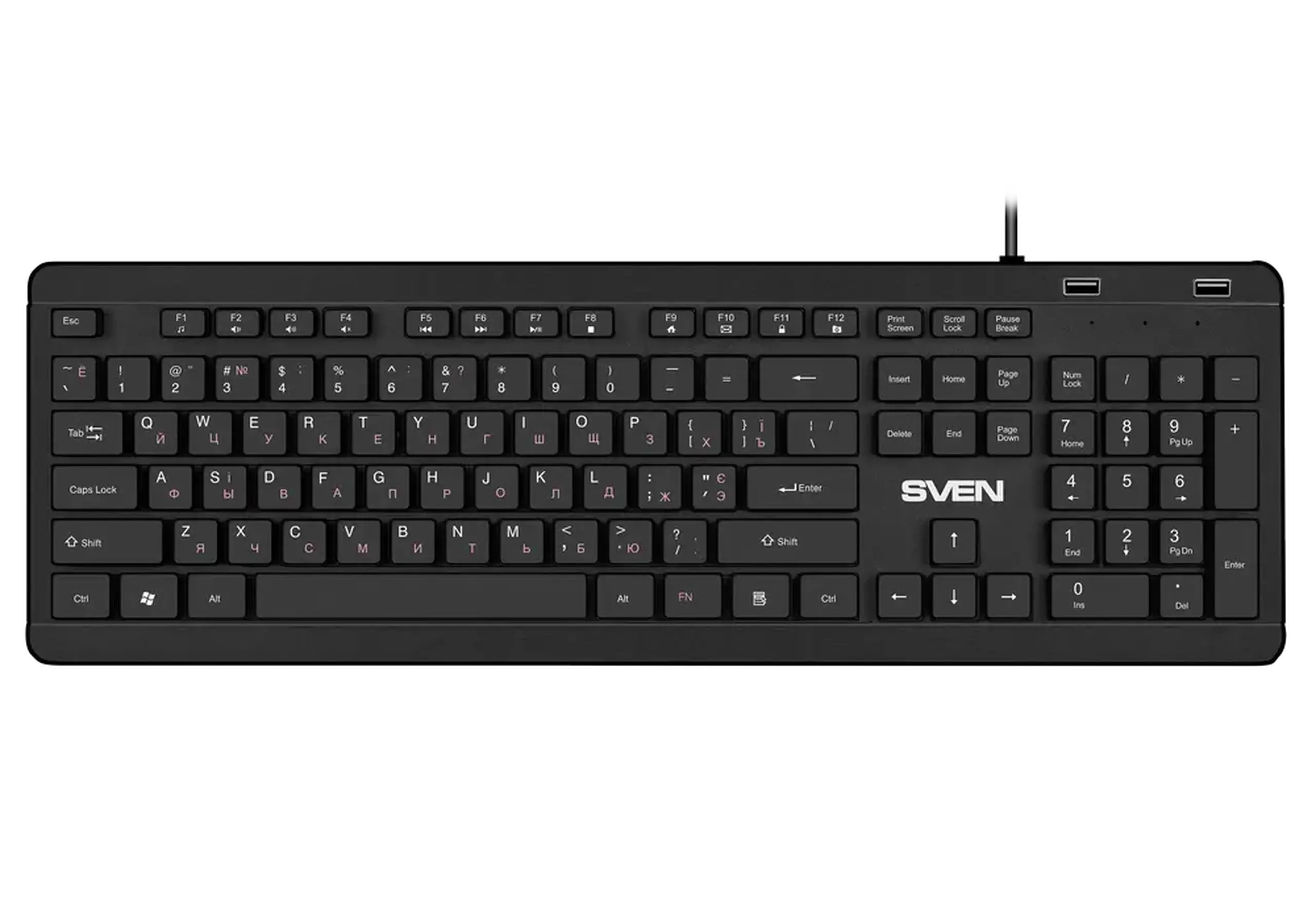 Tastatură SVEN KB-E5700H, Cu fir, Negru