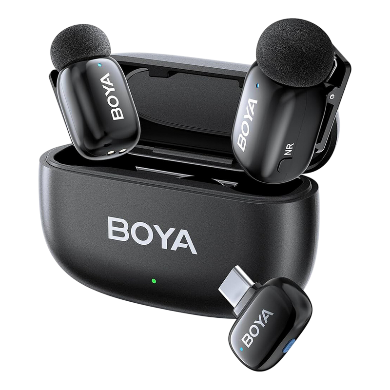 Microfon portabil pentru înregistrare vocală Boya mini 2-02, Fără fir, Negru
