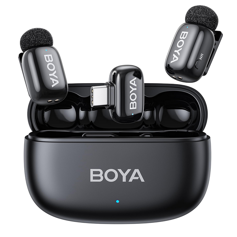 Microfon portabil pentru înregistrare vocală Boya mini 2-02, Fără fir, Negru