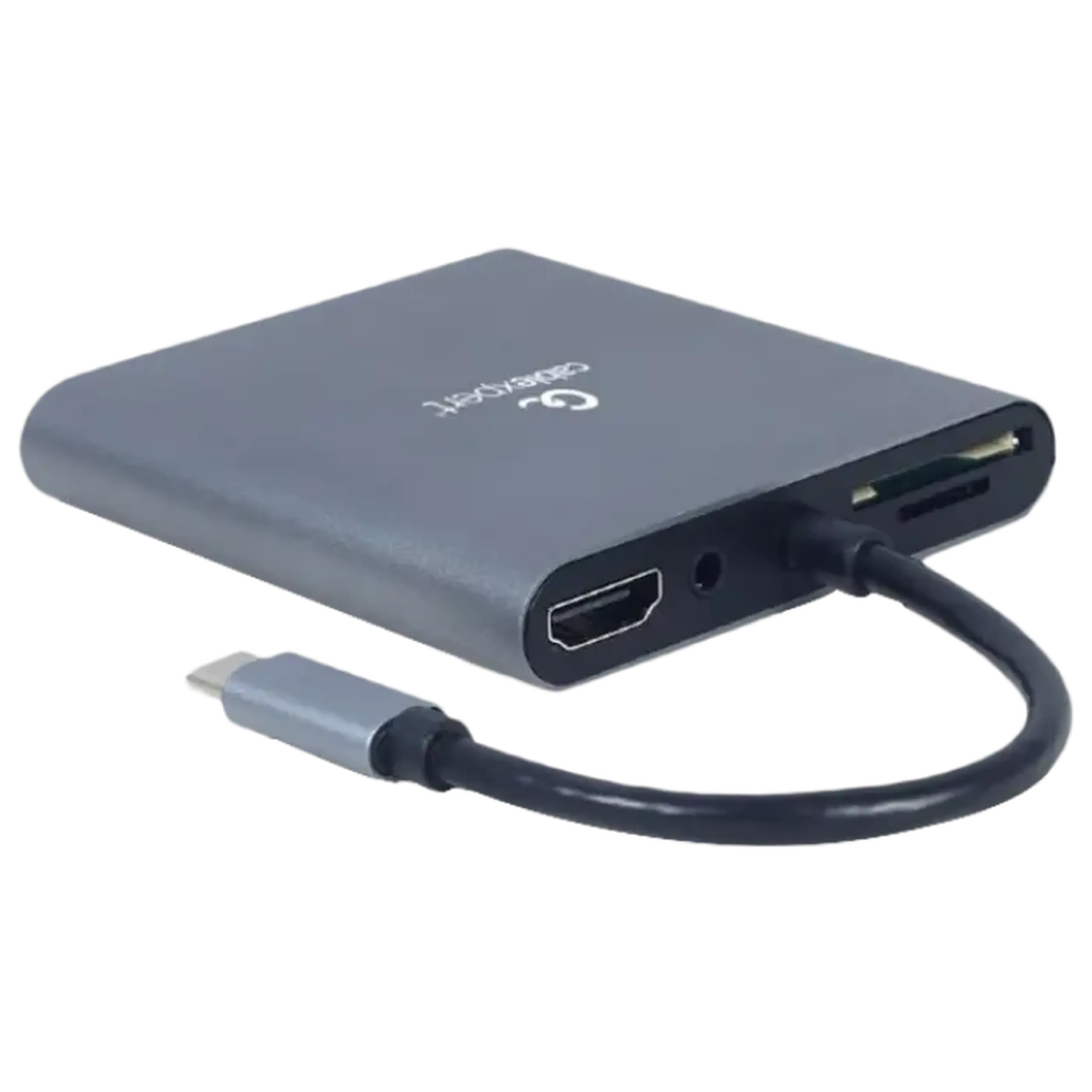 Adaptor Video Cablexpert A-CM-COMBO6-01, USB Type-C - VGA, HDMI, USB Type-C, USB Type-A, SD card-reader, Gri