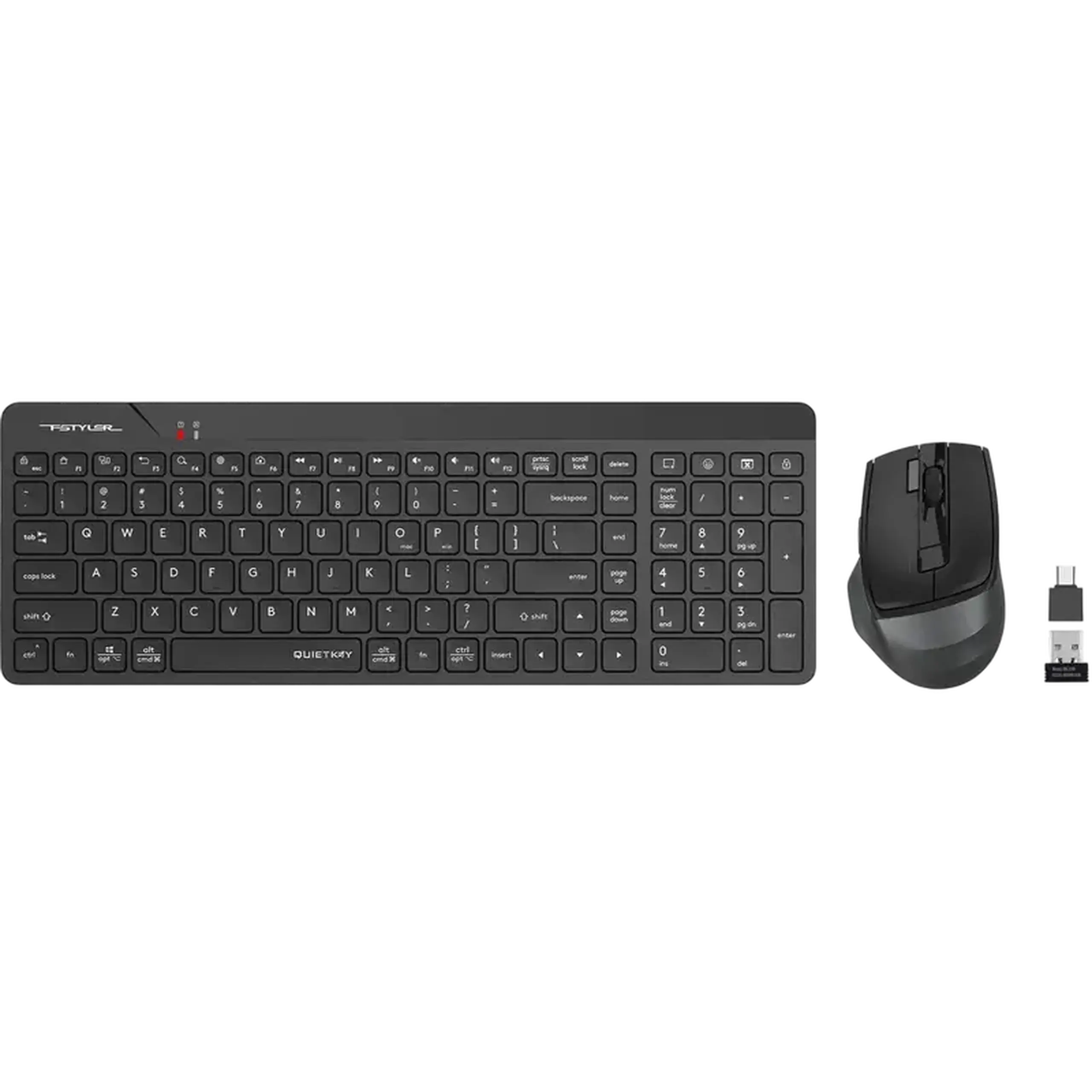 Set Tastatură + Mouse A4Tech FG2400 Air2, Fără fir, Negru