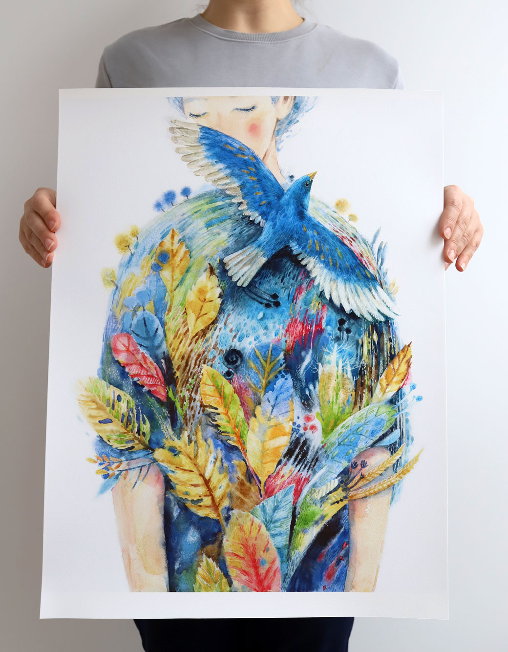 "Pasarea Albastra / Blue Bird" ART PRINT A2