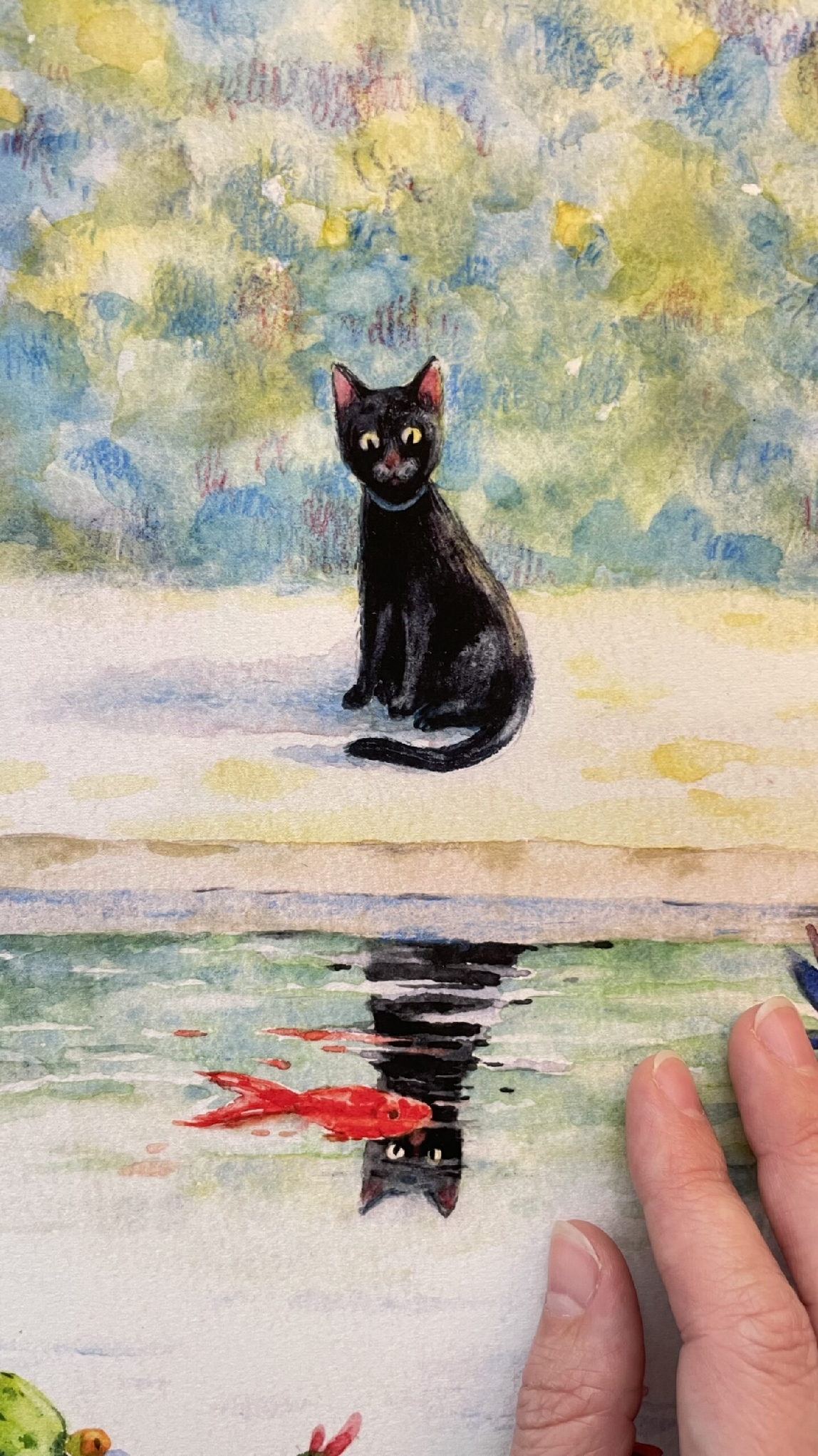 "Pisica în Grădină" | "Cat & The Garden" ART PRINT A2
