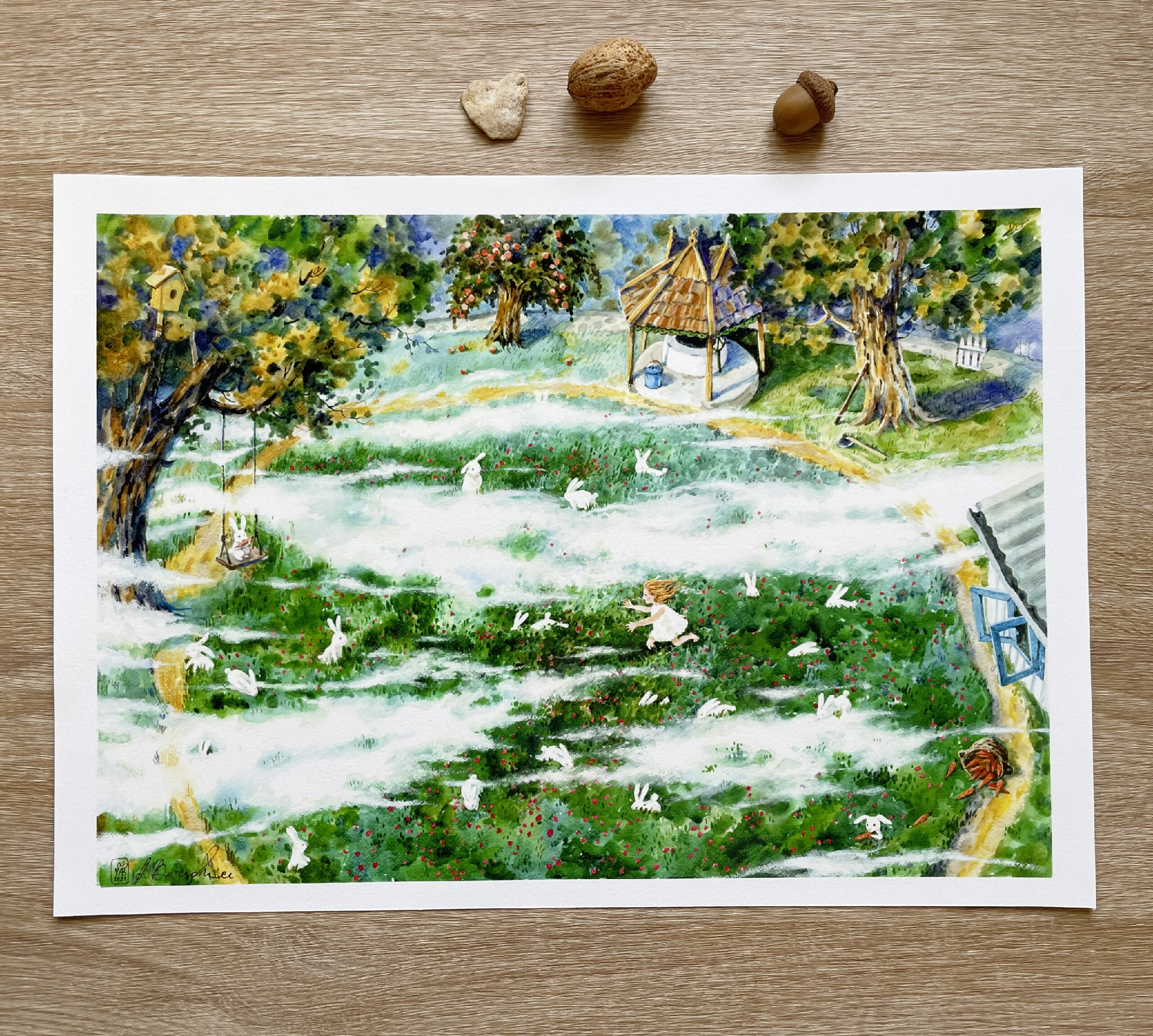 "Iepuri în Lucernă" | "Rabbits in Lucerne" ART PRINT A3+