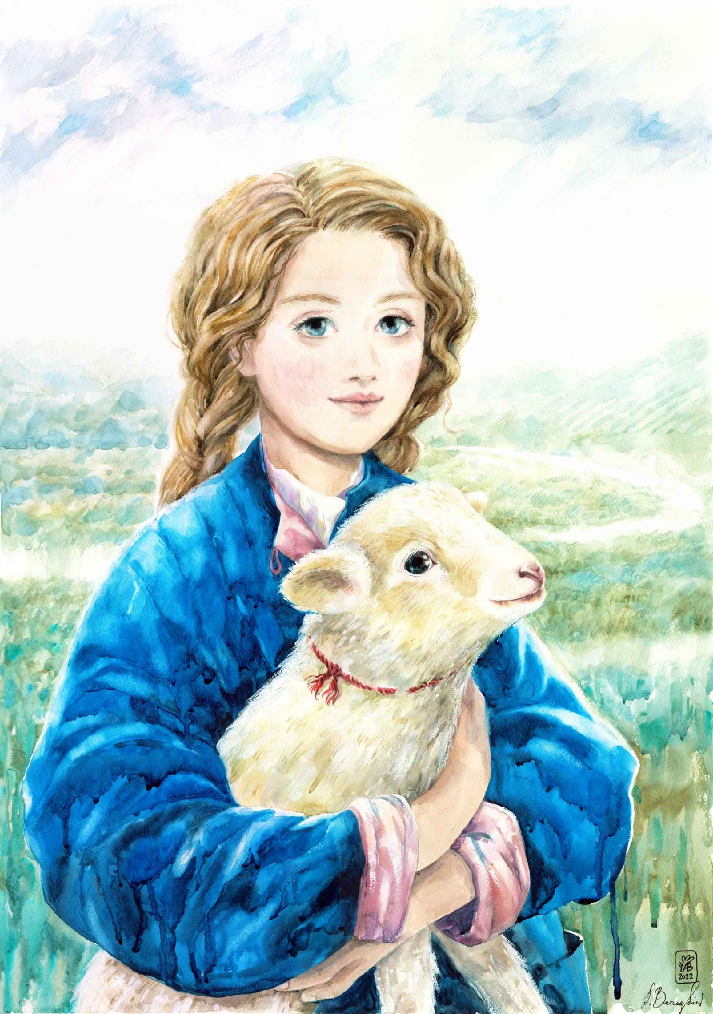 "Fata cu Miel" | "Girl with a Lamb" ART PRINT A2
