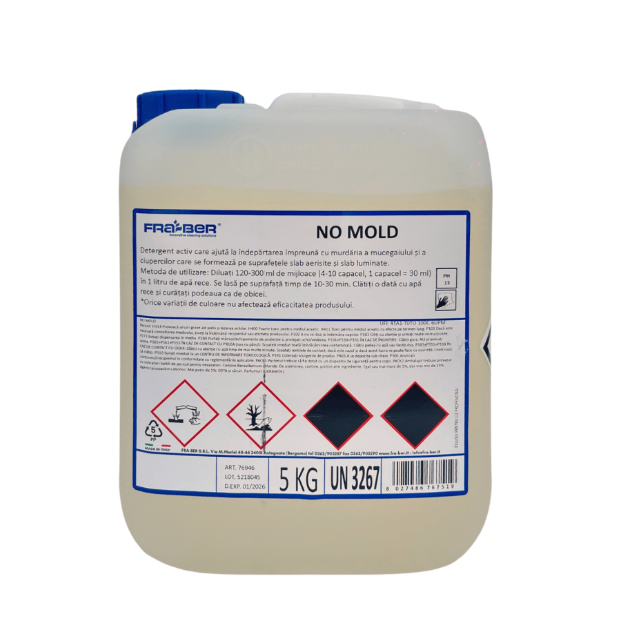 Detergent p/u îndepartarea murdariei, mucegaiului si a ciupercilor, NO MOLD, 5 kg, Fra-Ber (Italia)