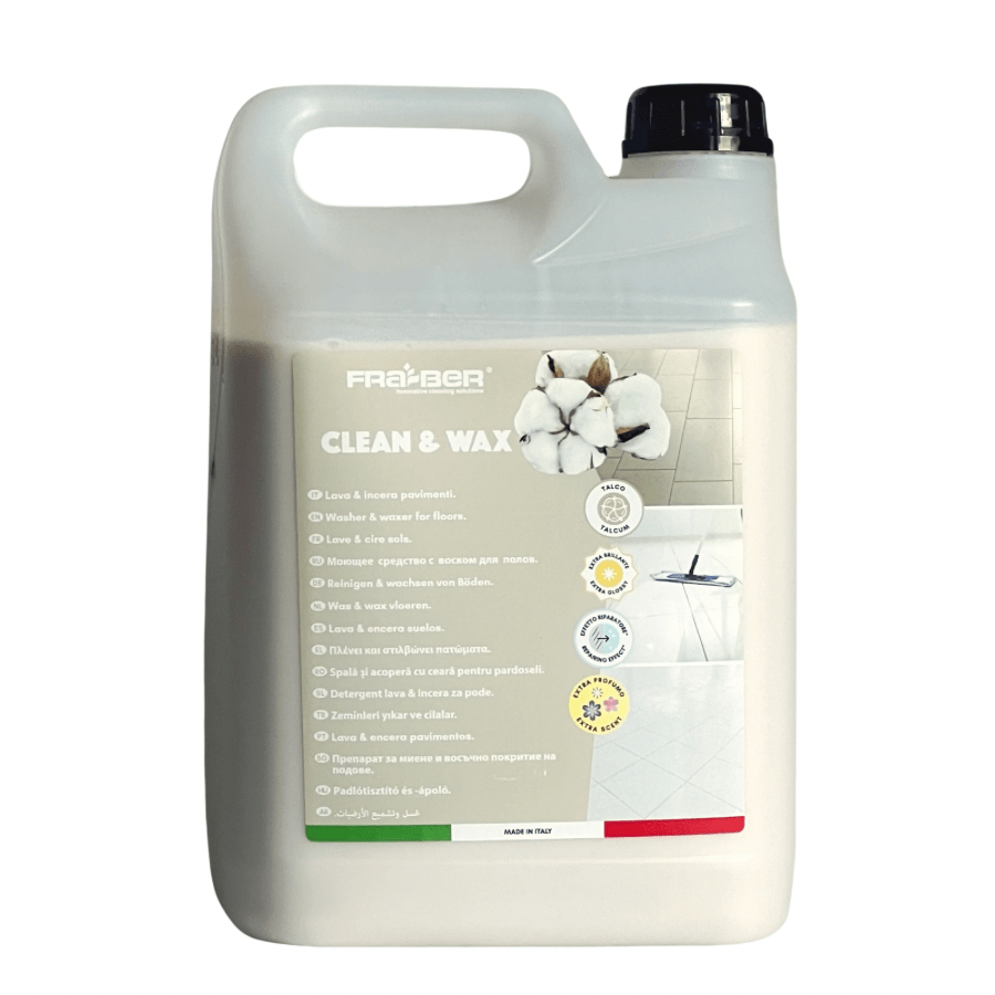 Detergent și ceara pentru pardosele, CLEAN&WAX, 4,54 L, Fra-Ber (Italia)
