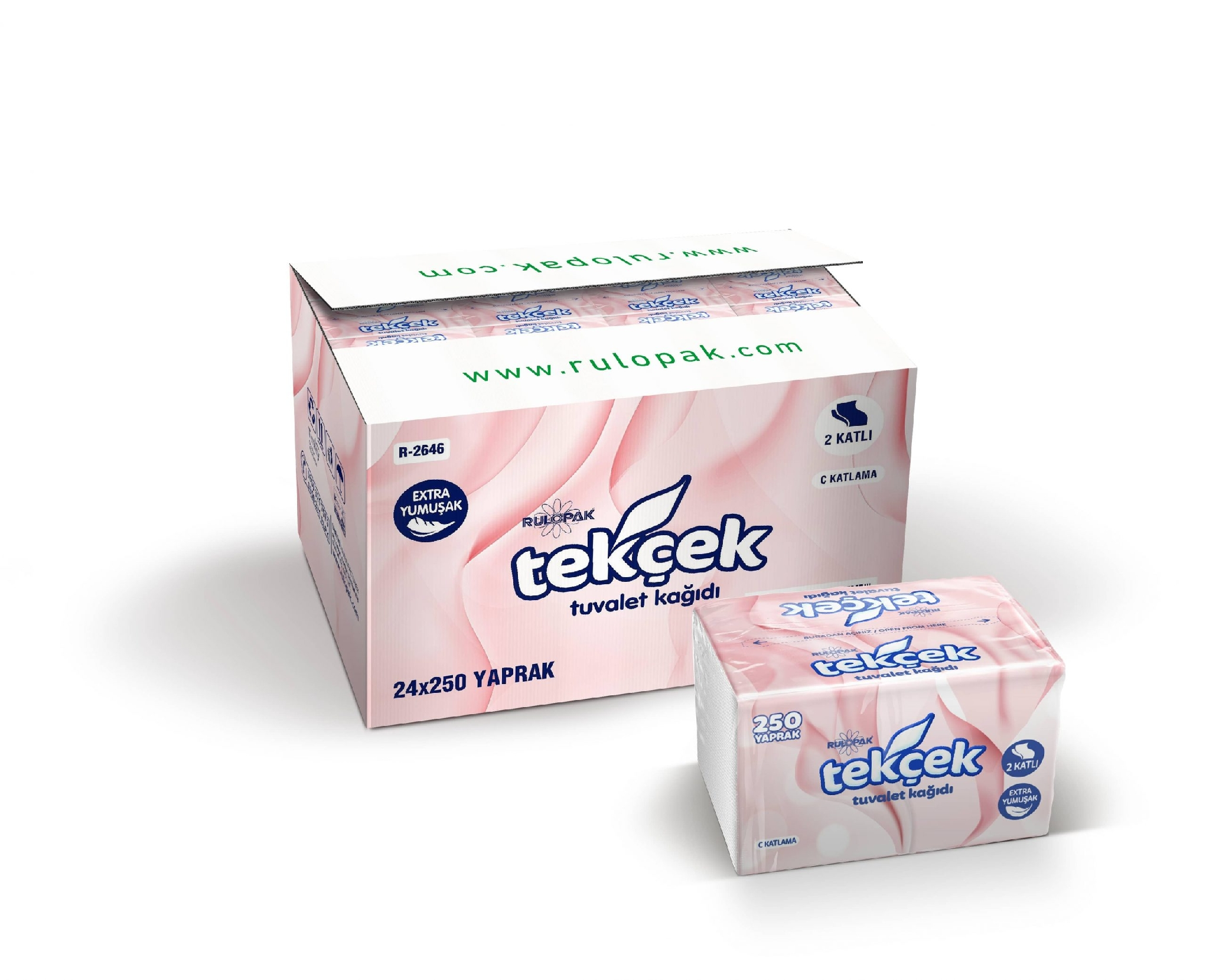 Hartie igienică C, 250 buc, 10,7x19cm, 2st (24 pak)