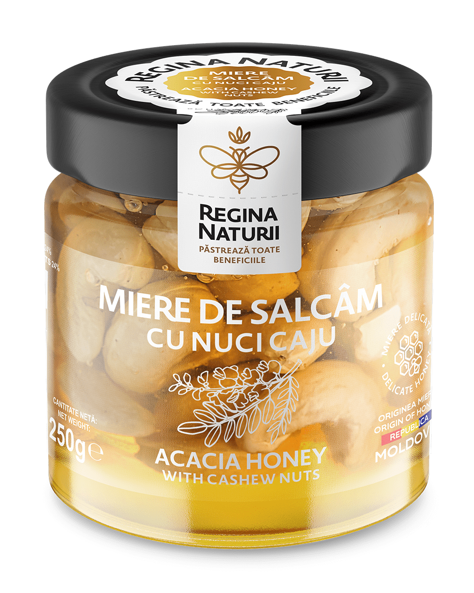 Miere De Salcâm Cu Nuci Caju 250g