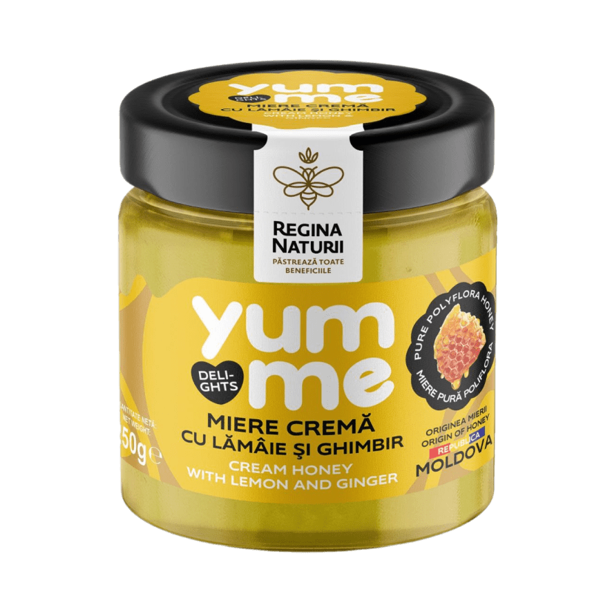 Miere Cremă Cu Lămâie Și Ghimbir 250g