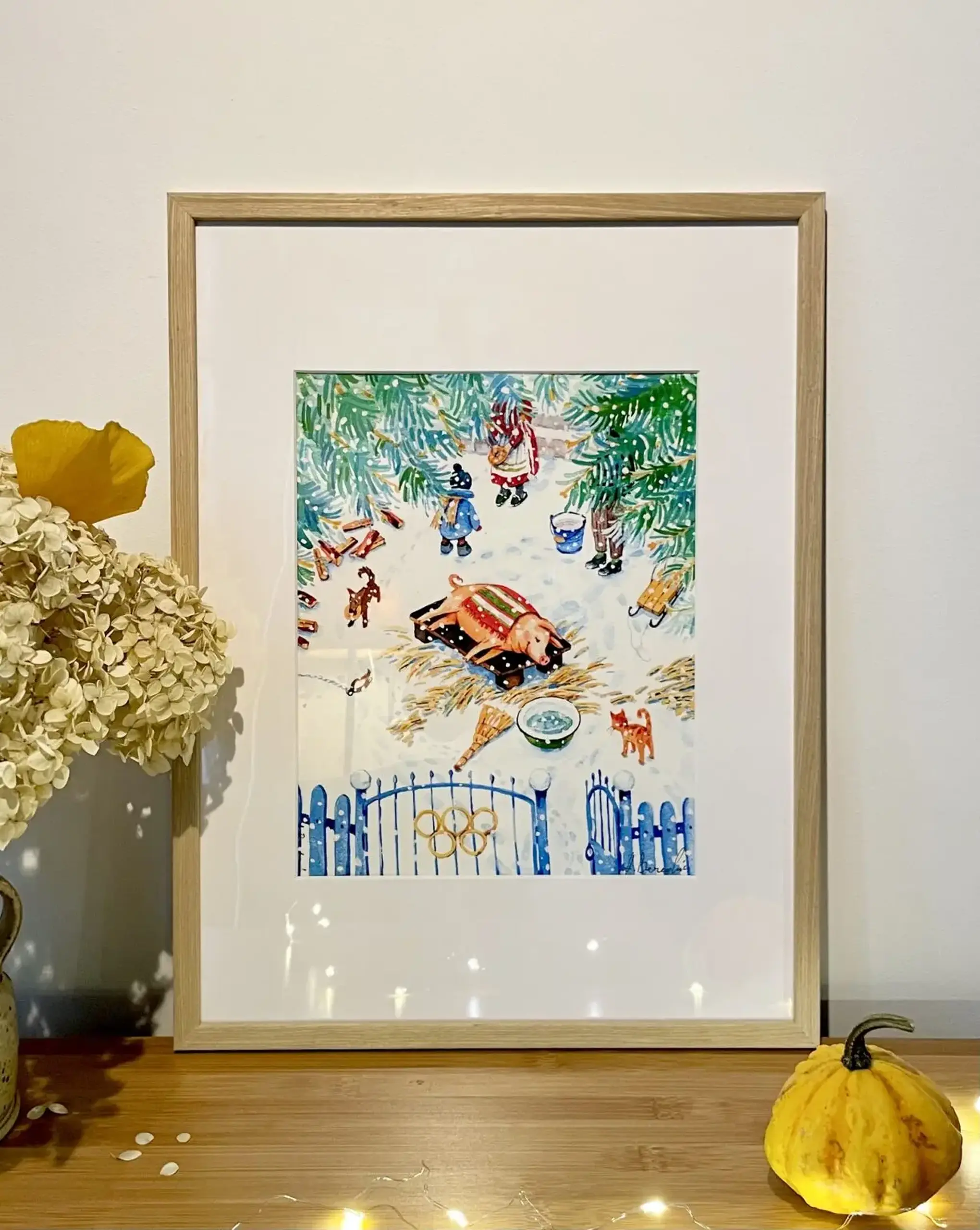 “Purcel de Crăciun” Înrămat (A4+) ART PRINT
