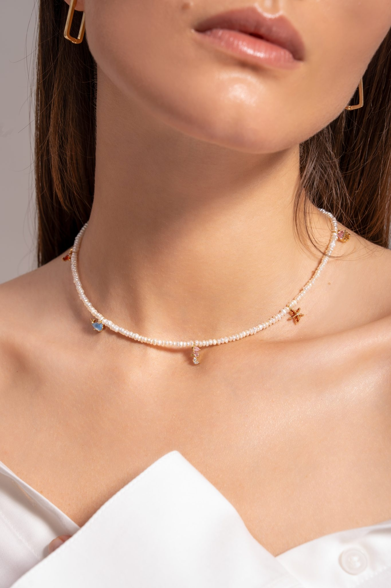 Colier Perle fine cu motiv marin