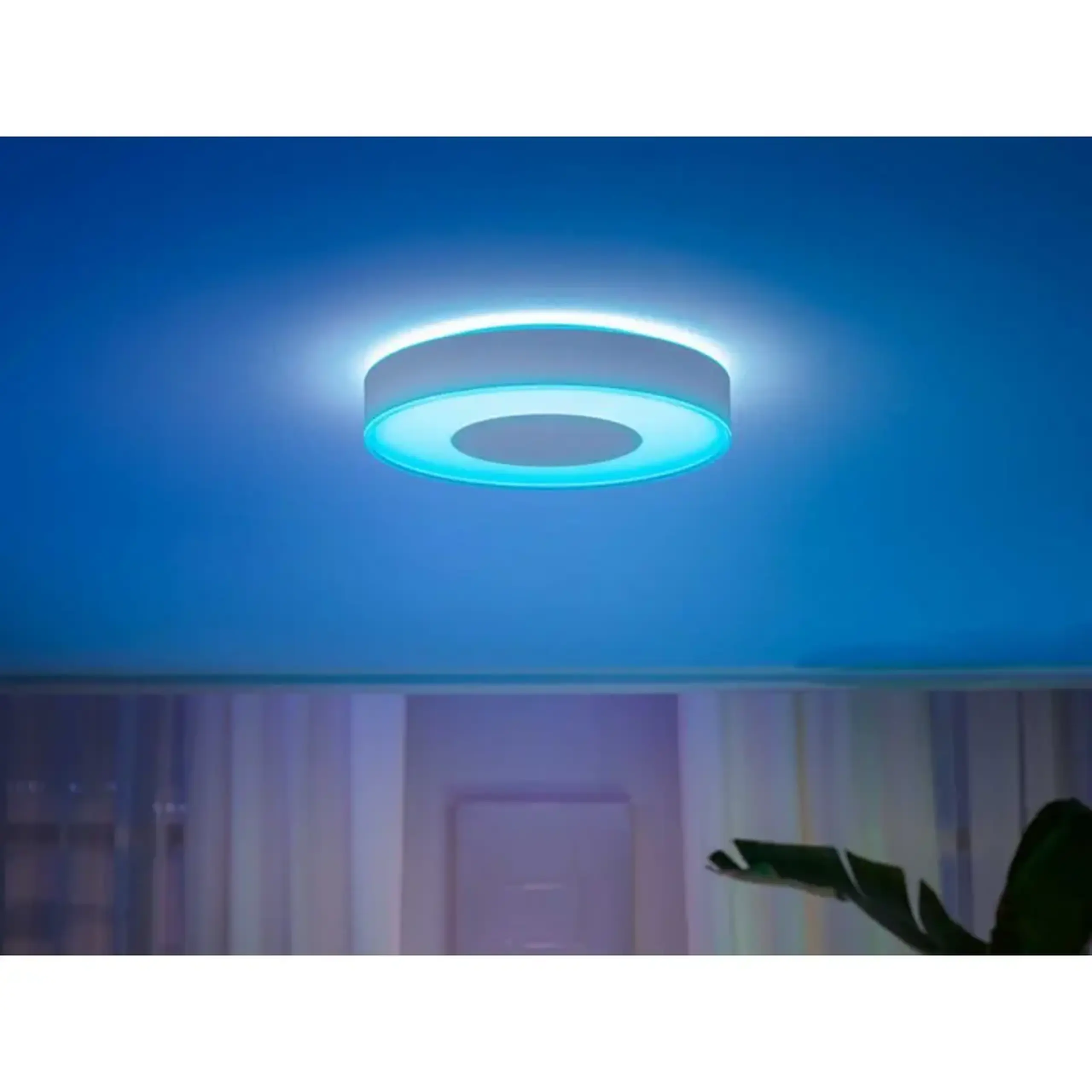 Plafoniera LED RGB inteligenta Philips Hue Infuse, Bluetooth, 52.5W, 3700 lm, lumina alba si colorata (2000-6500K), 42.5cm, Alb
