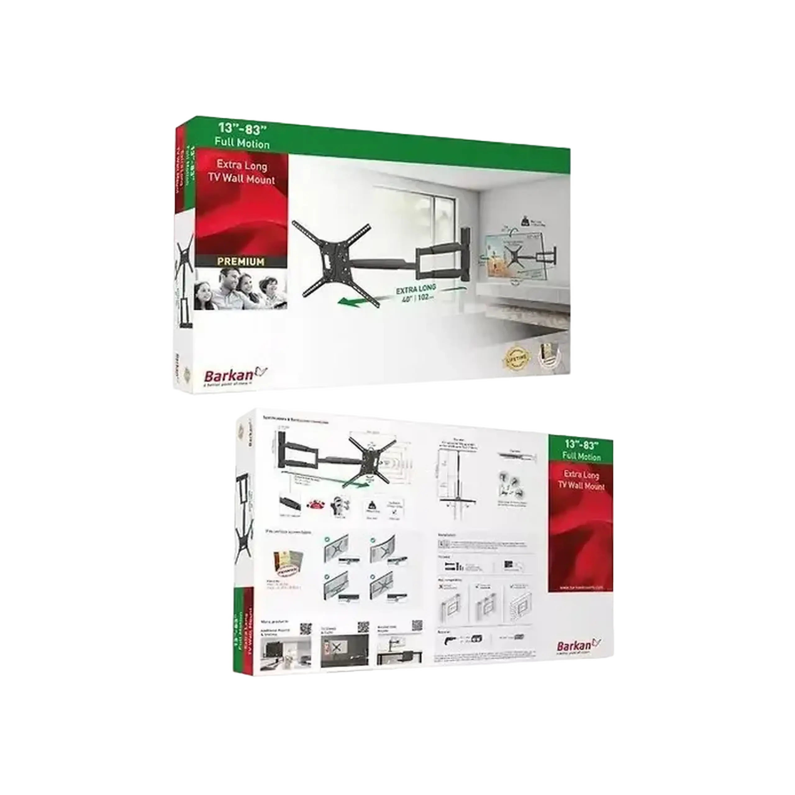 Suport TV de perete BARKAN BM443XL, Negru