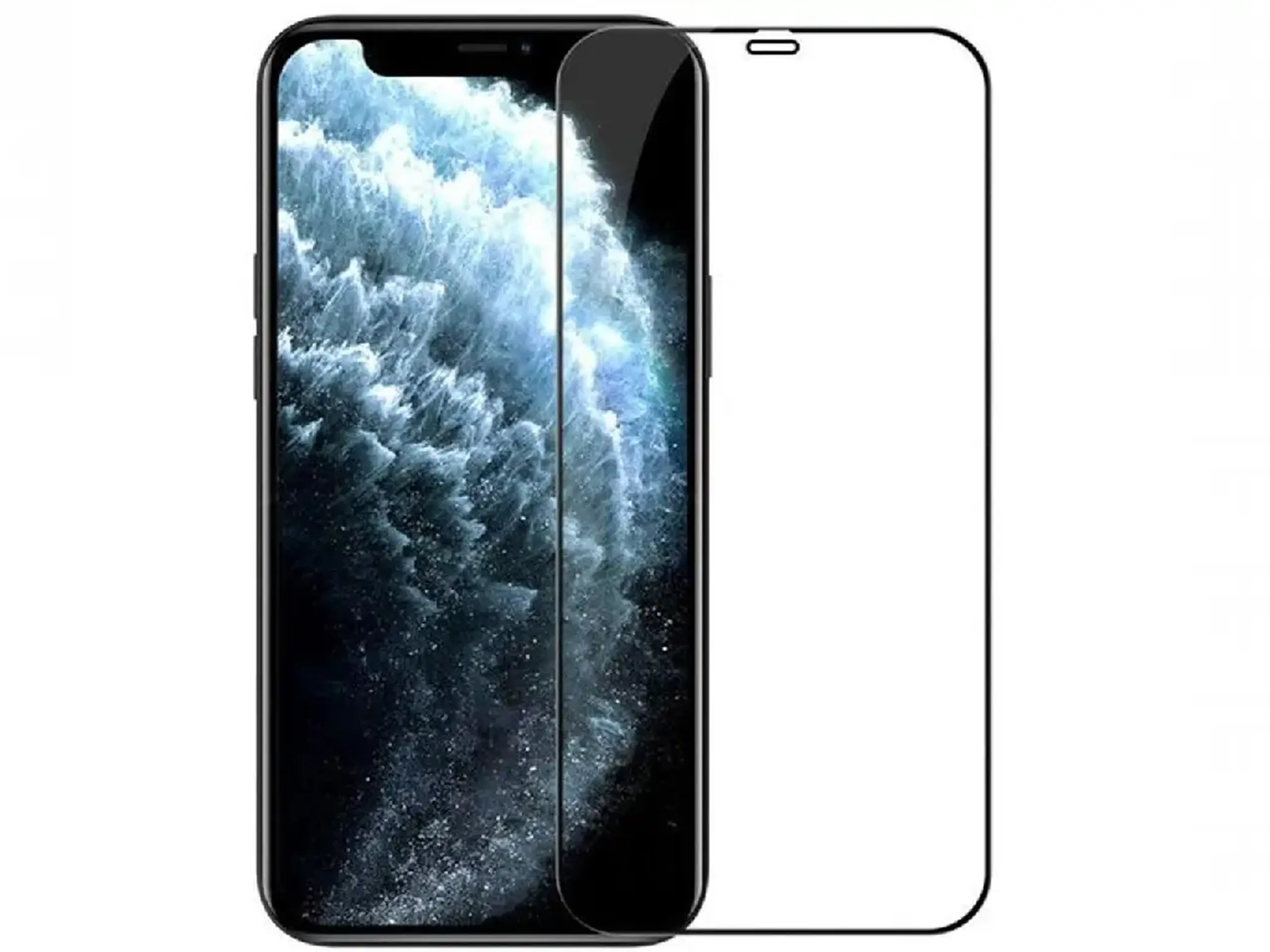 HMTDGIP12MBK-opp|OPP HELMET Diamond Glass 4D Iphone 12 PRO MAX, Black Frame