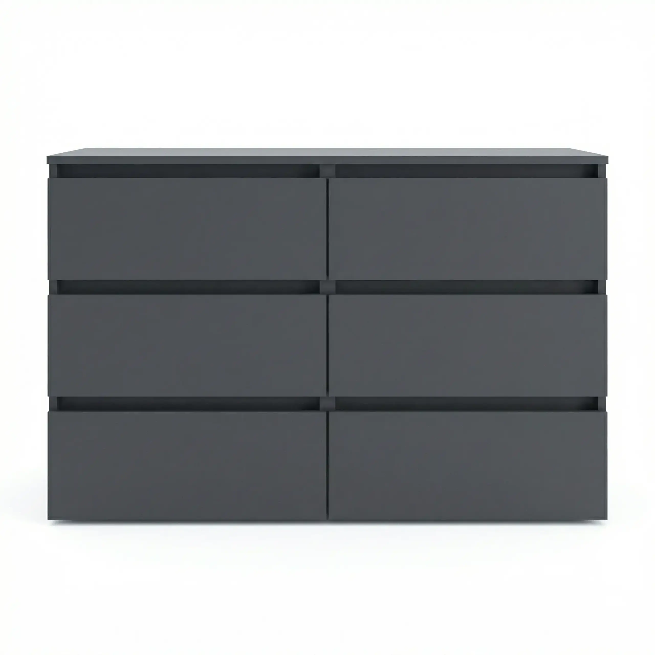 Comoda 4home Ideea K, 76x120x42 cm, 6 sertare, Gri Grafit/Gri Grafit