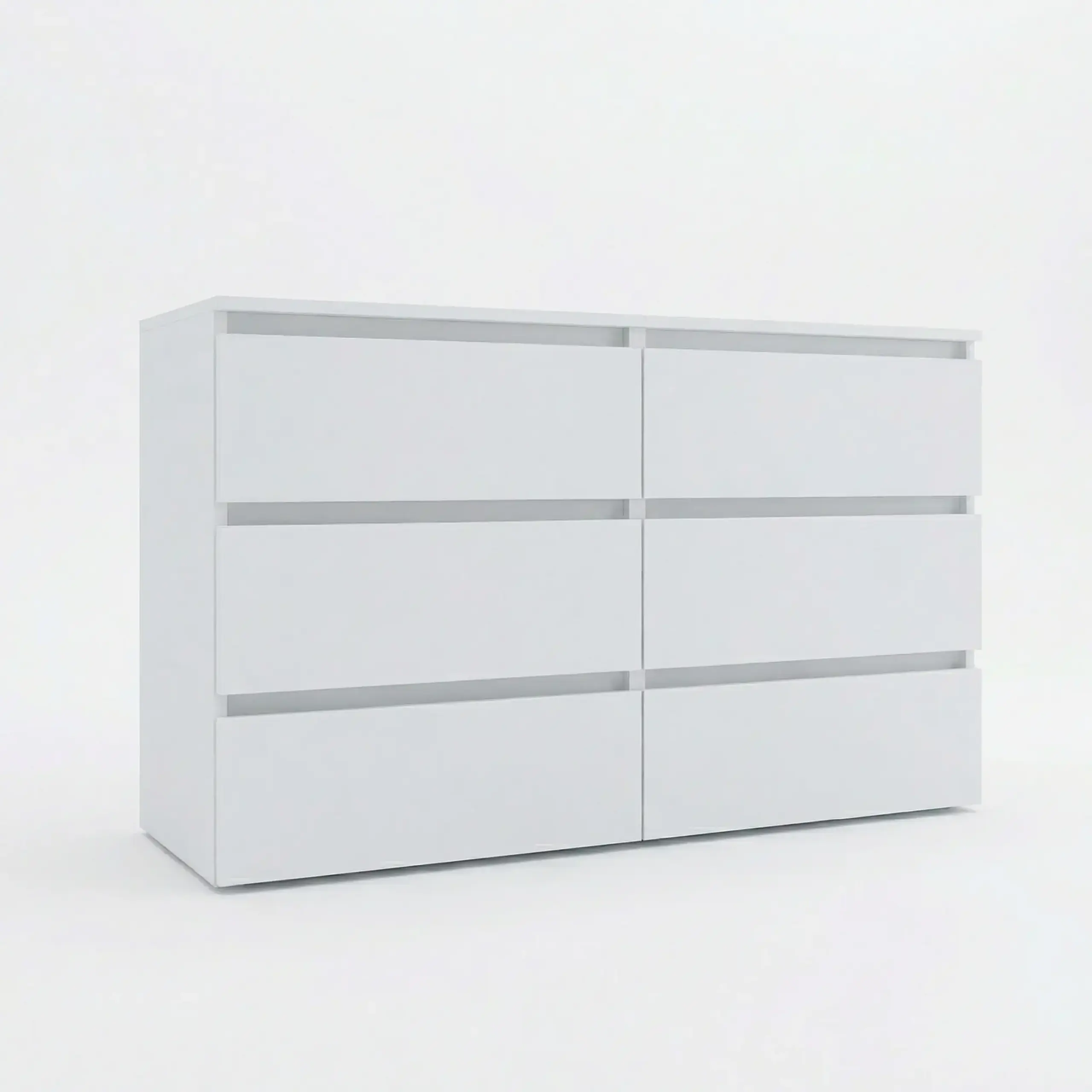 Comoda 4home Ideea K, 76x120x42 cm, 6 sertare, Nimfea Alba/Nimfea Alba
