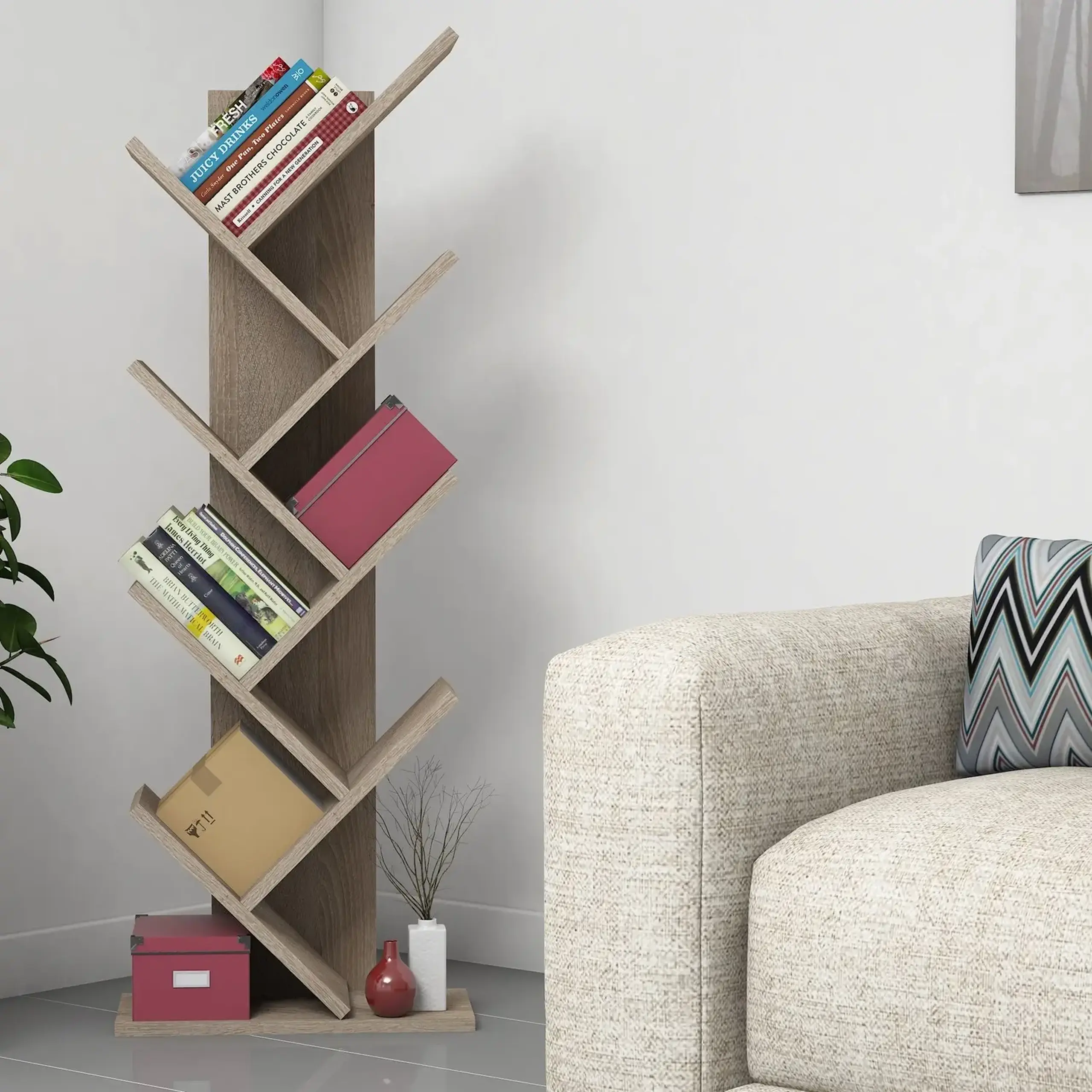 Raft de carti Hitit - Nuc 128 x 46 x 22 cm