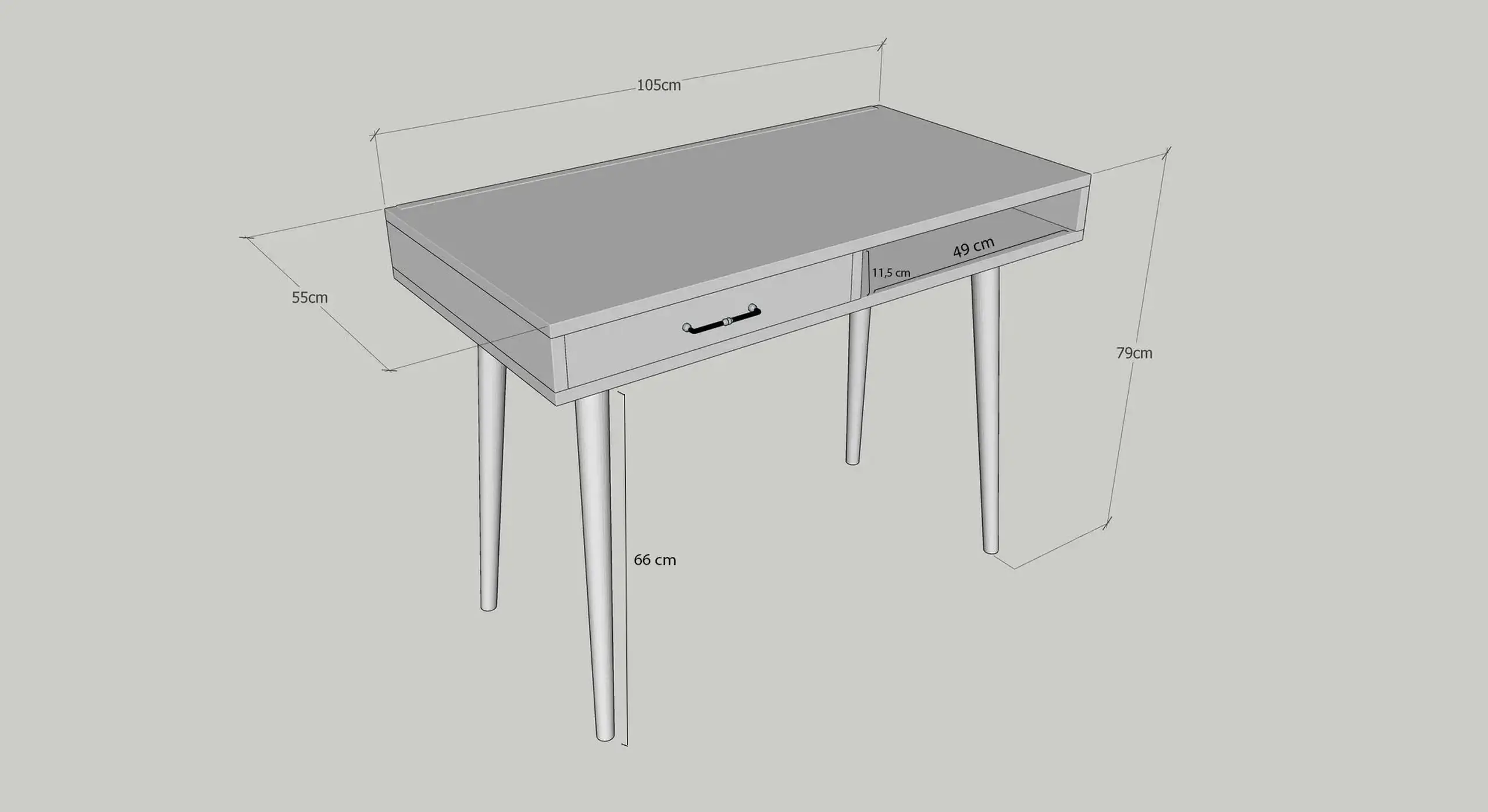 Birou de studiu Carmen 105 x 79 x 55 cm