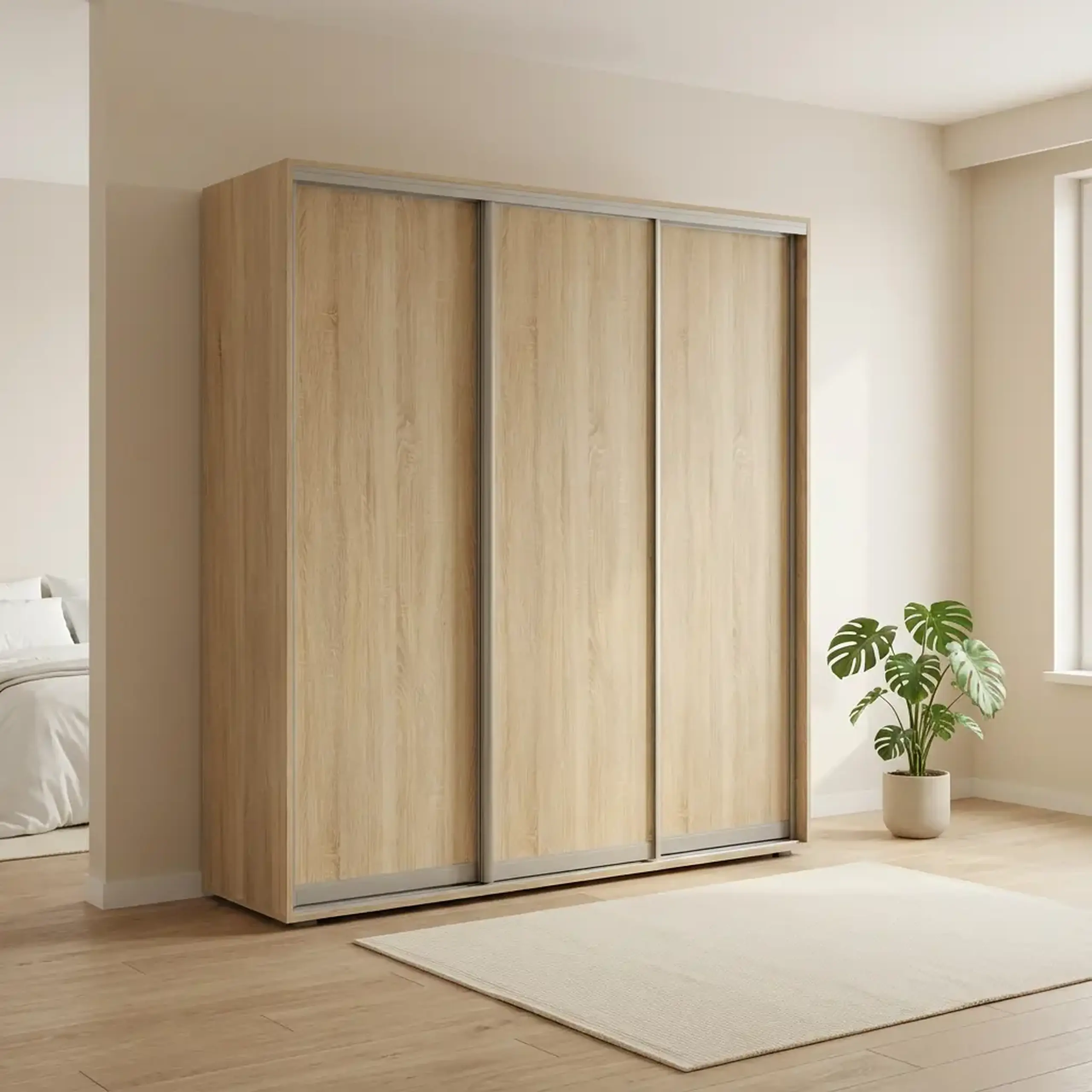 Dulap Cupe Fenix cu 3 usi, 3 PAL, Sonoma, 240x60x220 cm