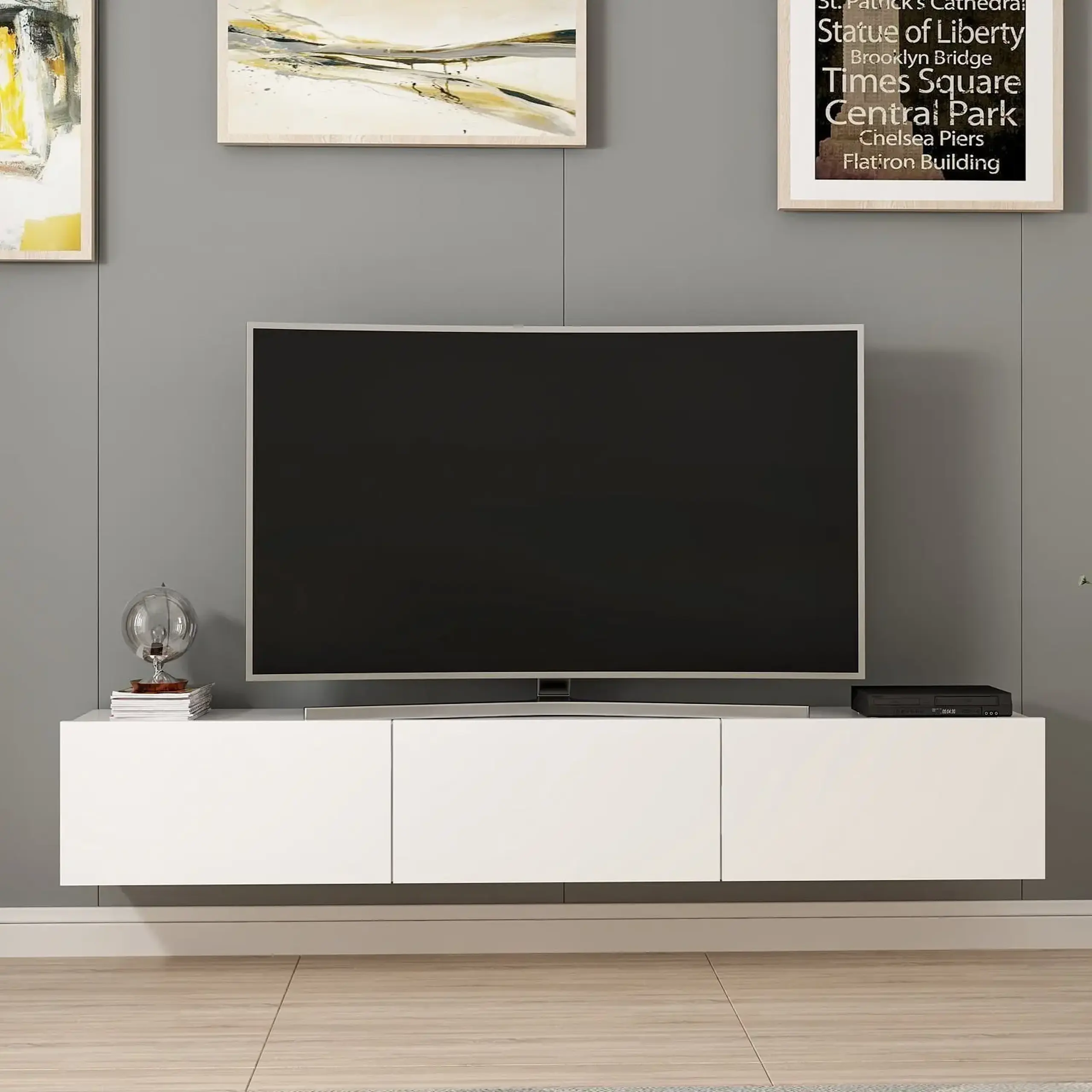 Comoda TV, Rigel - Alb, 180 x 30 x 32 cm