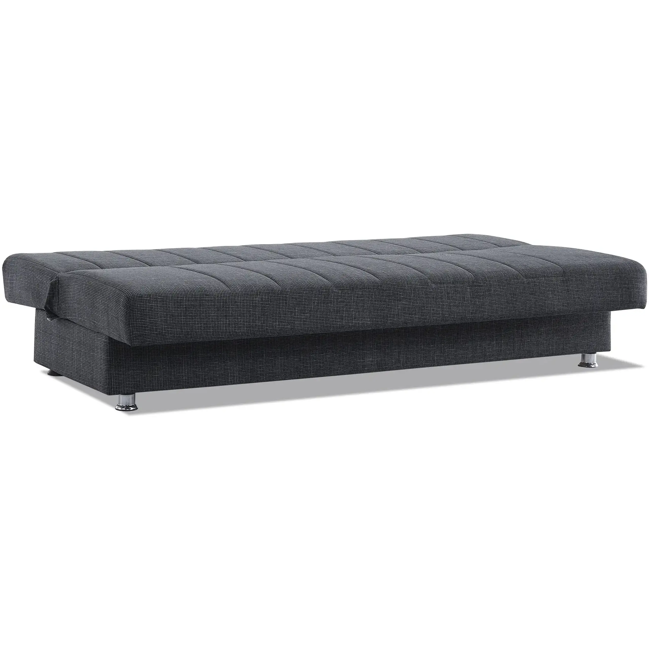 Canapea extensibila cu lada depozitare, Economix, 190x82x80, Gri inchis