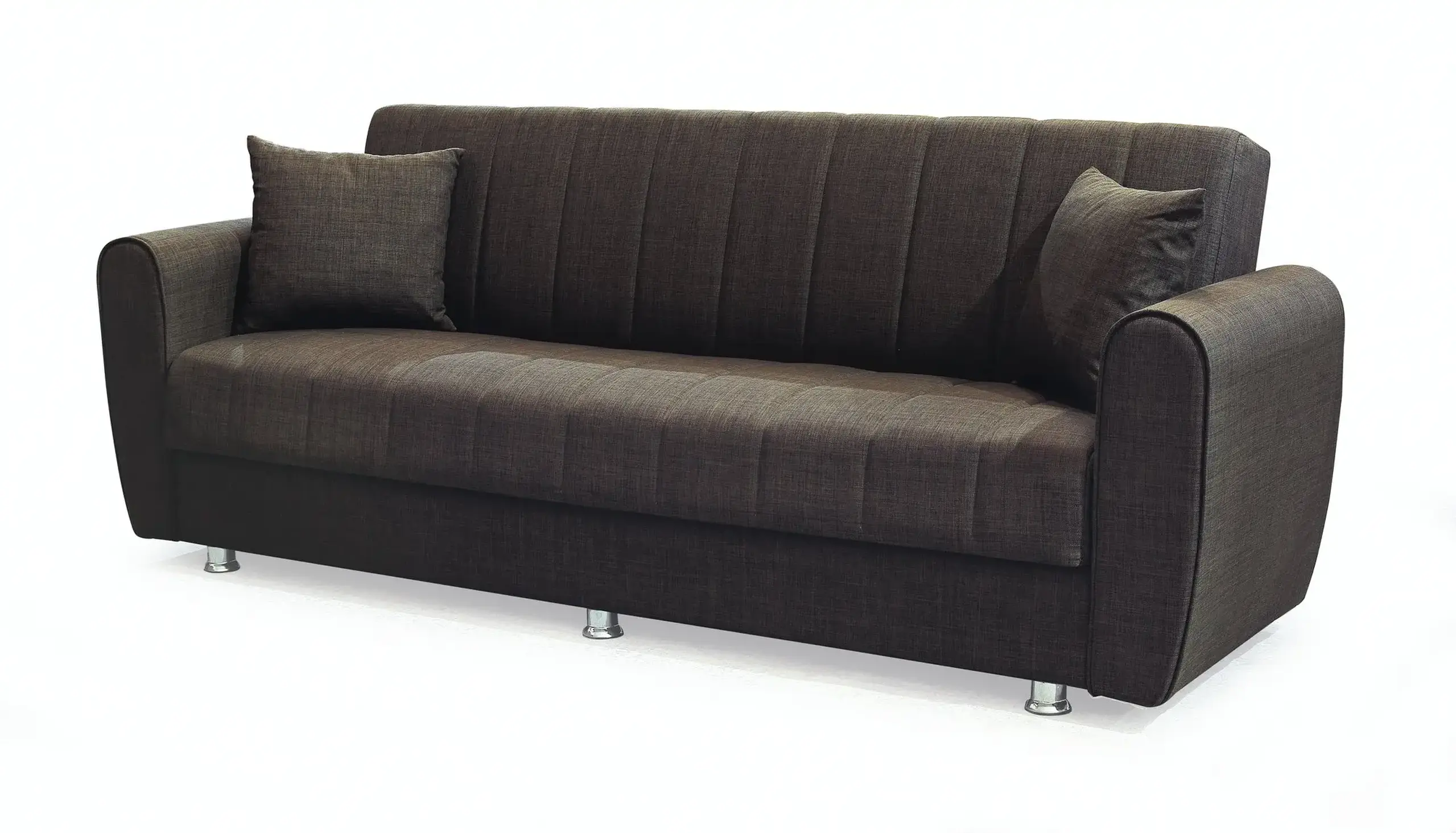 Canapea extensibila, Manes, cu lada de depozitare, 215 x 80 x 80 cm, Maro