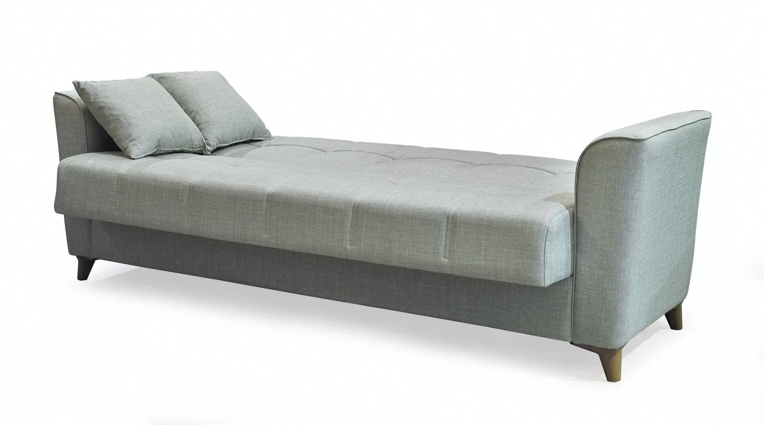 Canapea extensibila, Edena, cu lada de depozitare, 215 x 80 x 80 cm, Gri