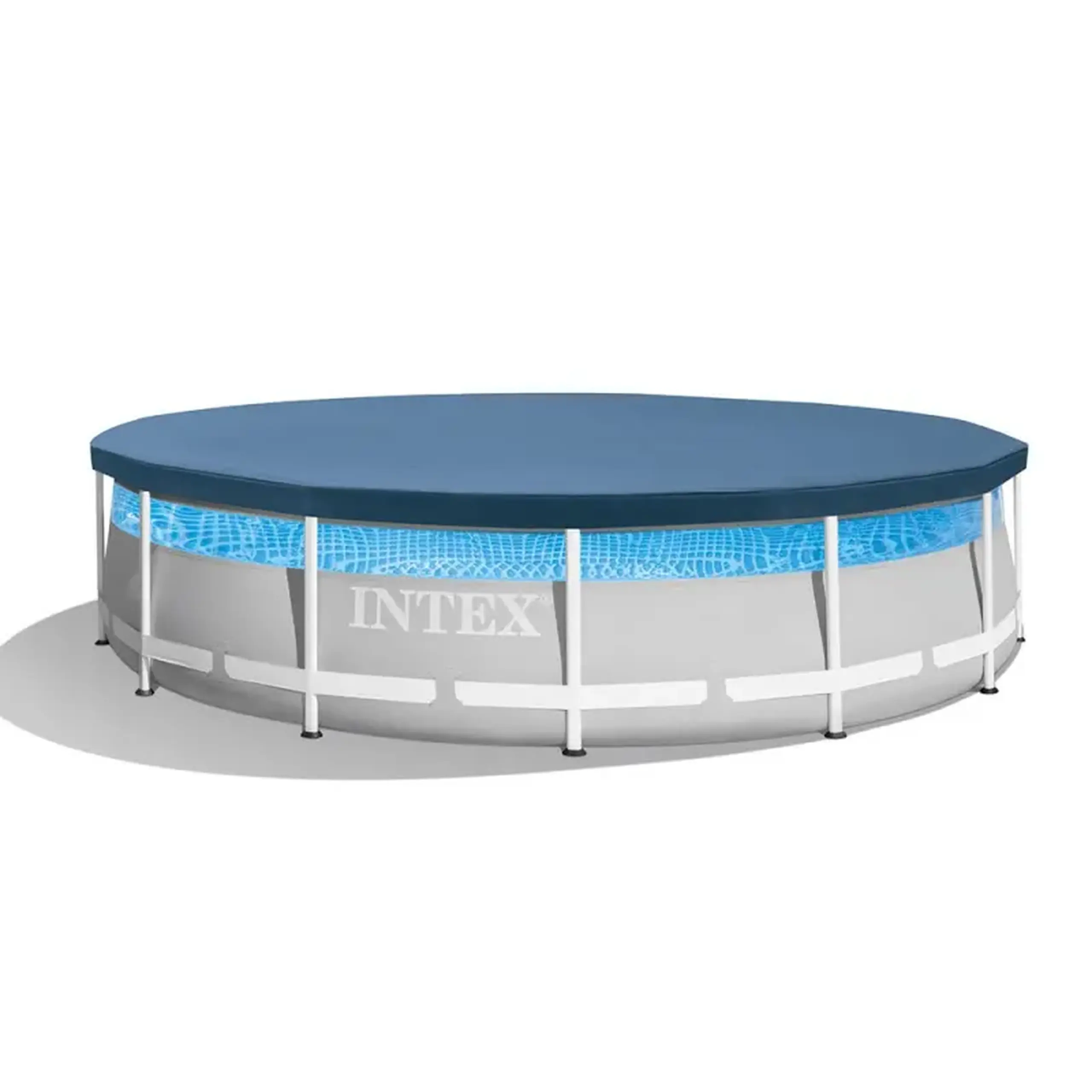 Piscina Intex Clearview 26722NP, cadru metallic, componenta: pompa de filtrare, scara, folie pentru baza si prelata, 427 x 107 cm