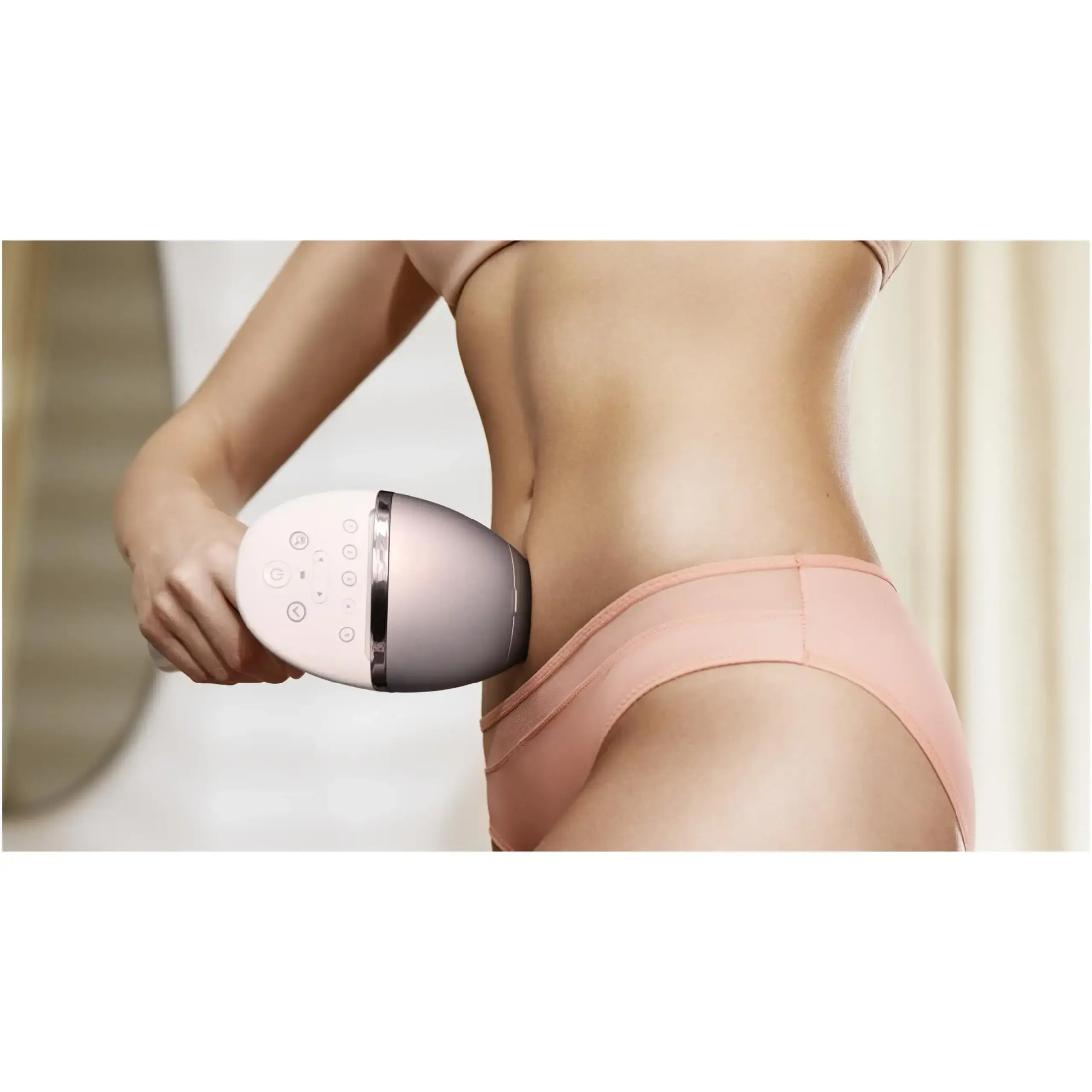 Epilator IPL Philips Lumea Seria 9900 BRI977/00, Senzor Smartskin, tehnologie SenseIQ, conectare la aplicatie cu functii Skin AI, utilizare cu sau fara fir, 450.000 impusuri, accesoriu fata, corp, axila si inghinal, Roz pudra