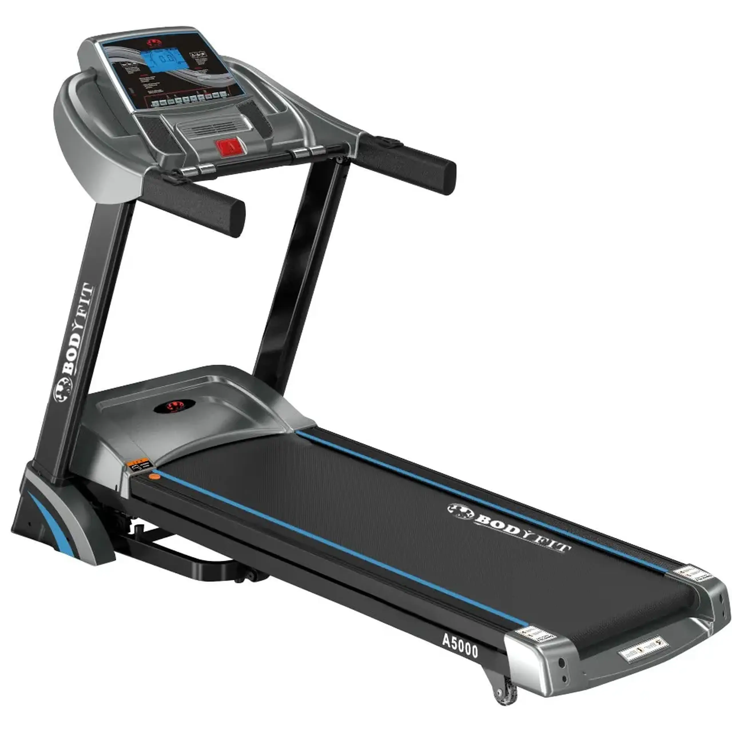 Banda de alergat electrica BodyFit A5000, motor 3.25 CP, Aplicatia Fitshow, viteza pana la 16 km/h, inclinatie automata, intrare MP3 si USB, pliabila