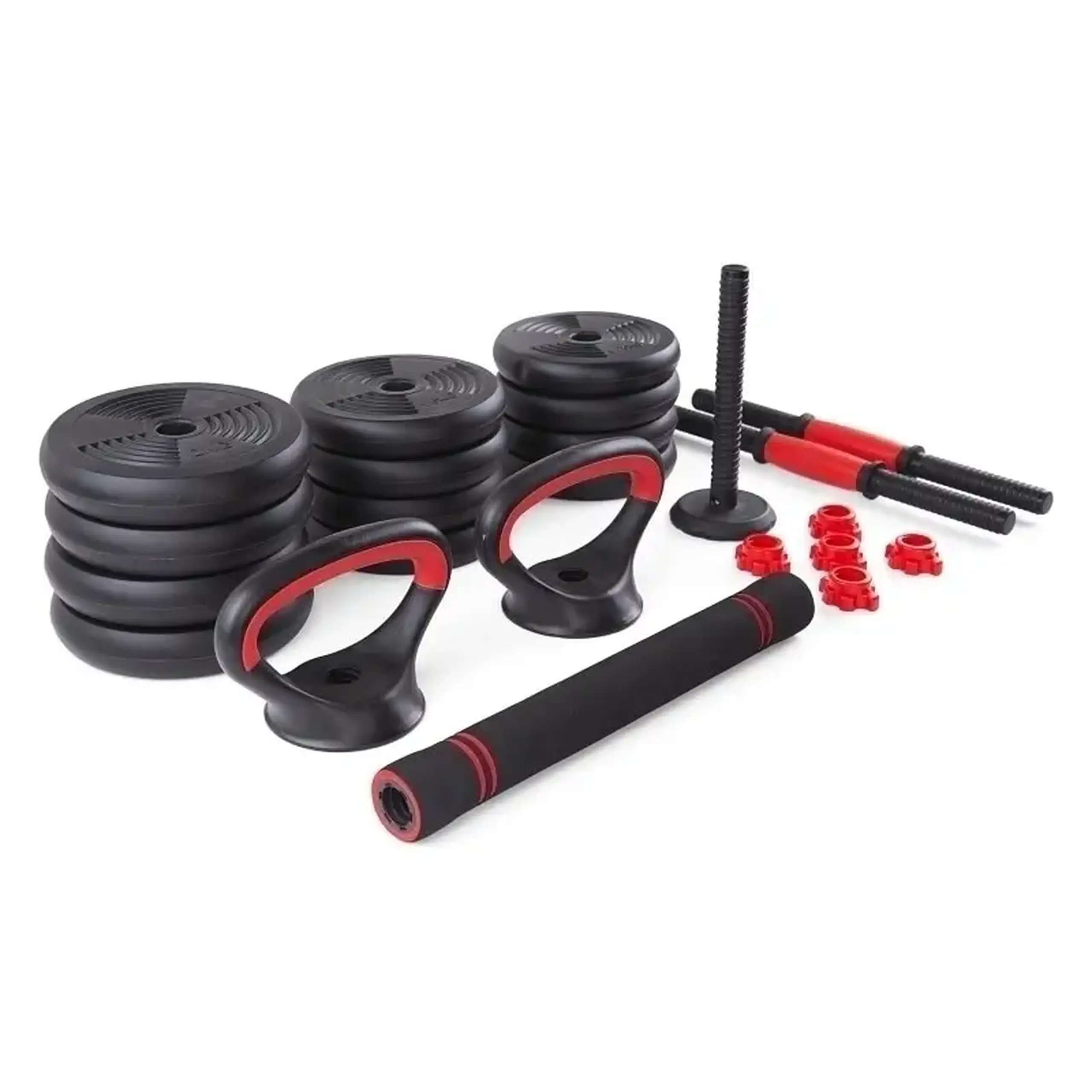 Set Gantere reglabile kettlebell FitTronic 6 in 1 de 20 kg KF20, cu o multitudine de combinatii posibile